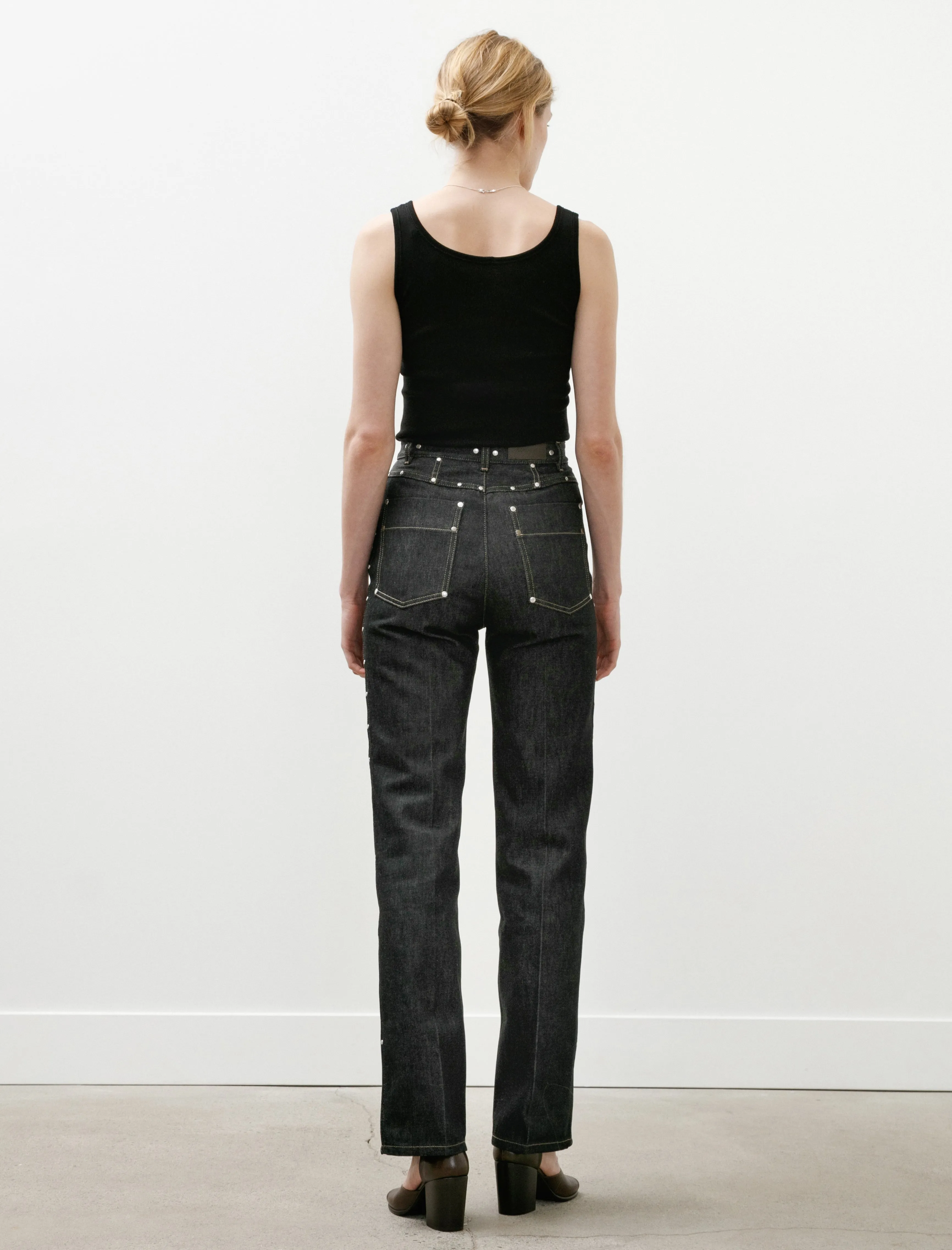 High Waisted Straight Pants Slate sold by SHOP NEIGHBOR product image thumbnail 4