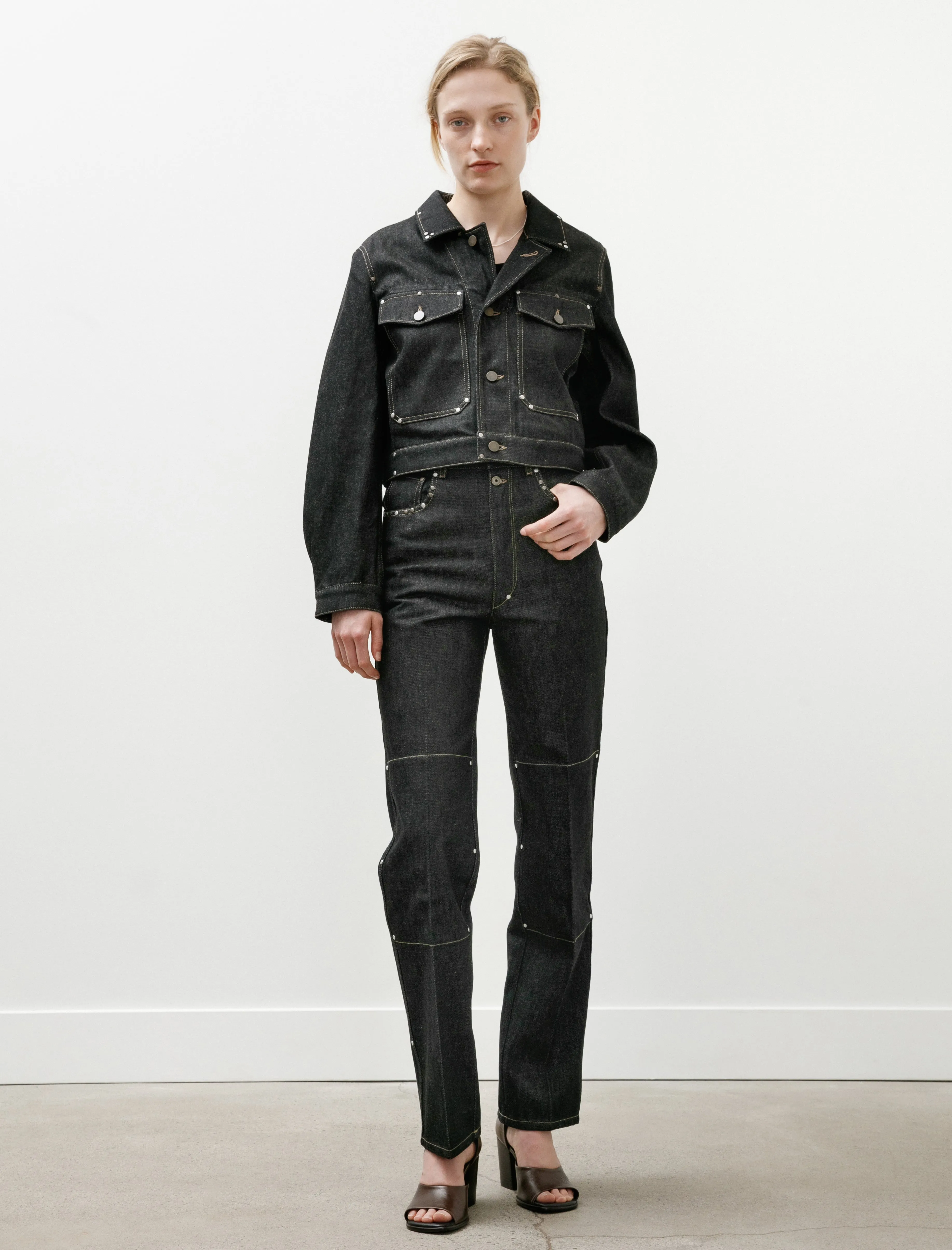 High Waisted Straight Pants Slate sold by SHOP NEIGHBOR
