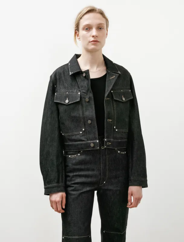 Cropped Blouson With Studs Slate made by SHOP NEIGHBOR