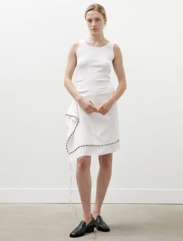 Carré Wrap Skirt with Oya Glass Beads Almost White/Brown Beads made by SHOP NEIGHBOR