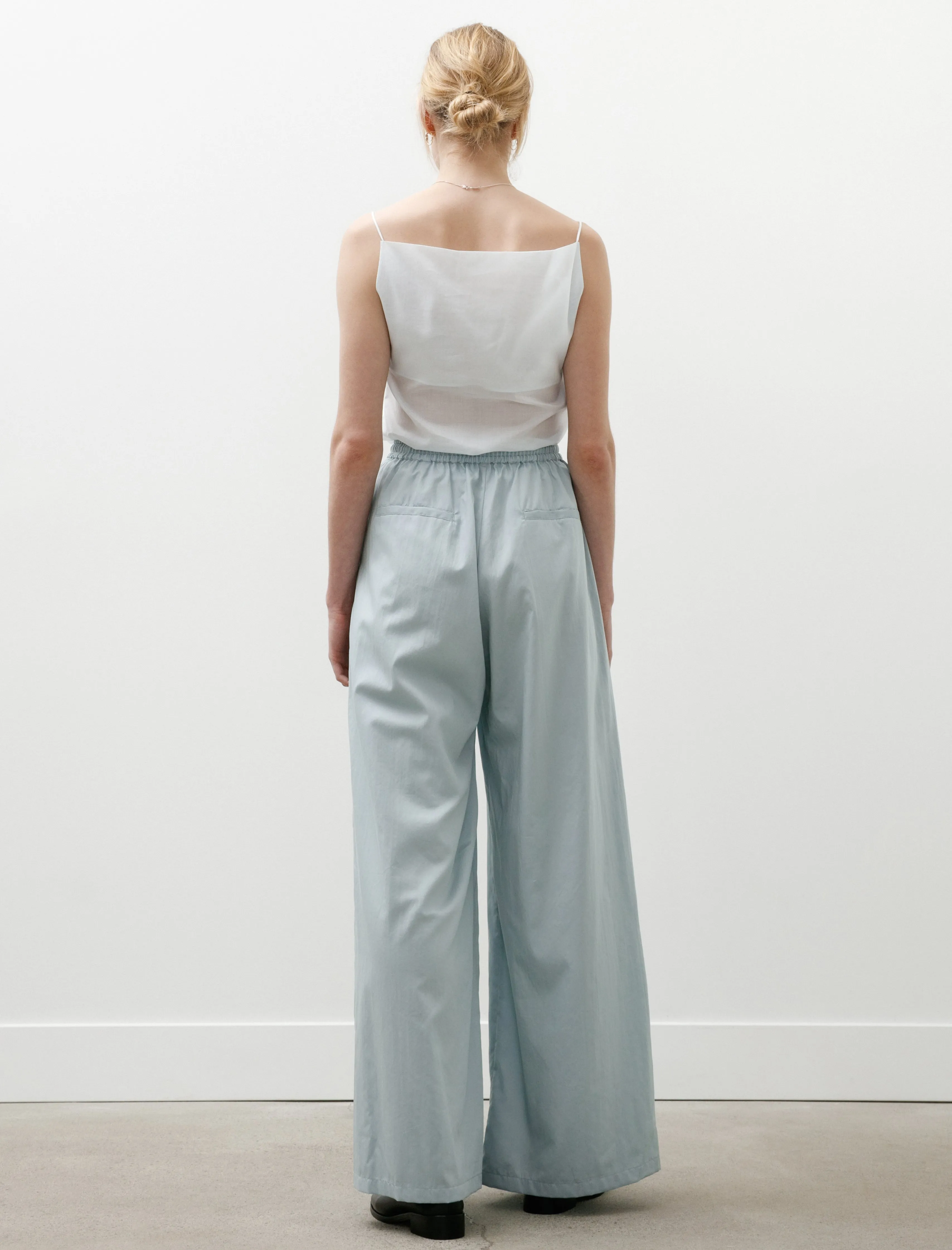 Silicon Poplin Two Tuck Easy Wide Pants Smoke Blue sold by SHOP NEIGHBOR product image thumbnail 4