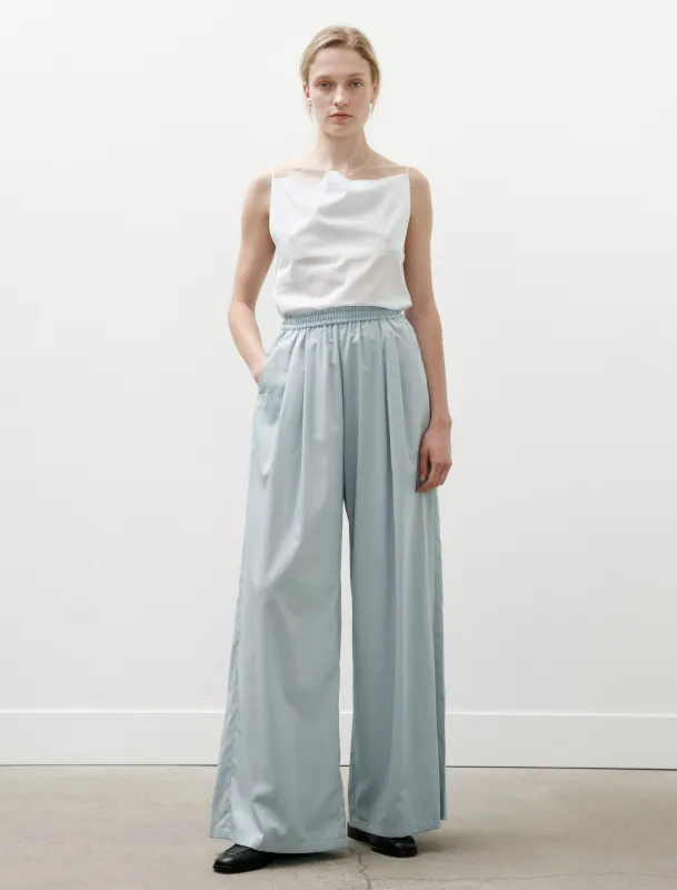 Silicon Poplin Two Tuck Easy Wide Pants Smoke Blue made by SHOP NEIGHBOR