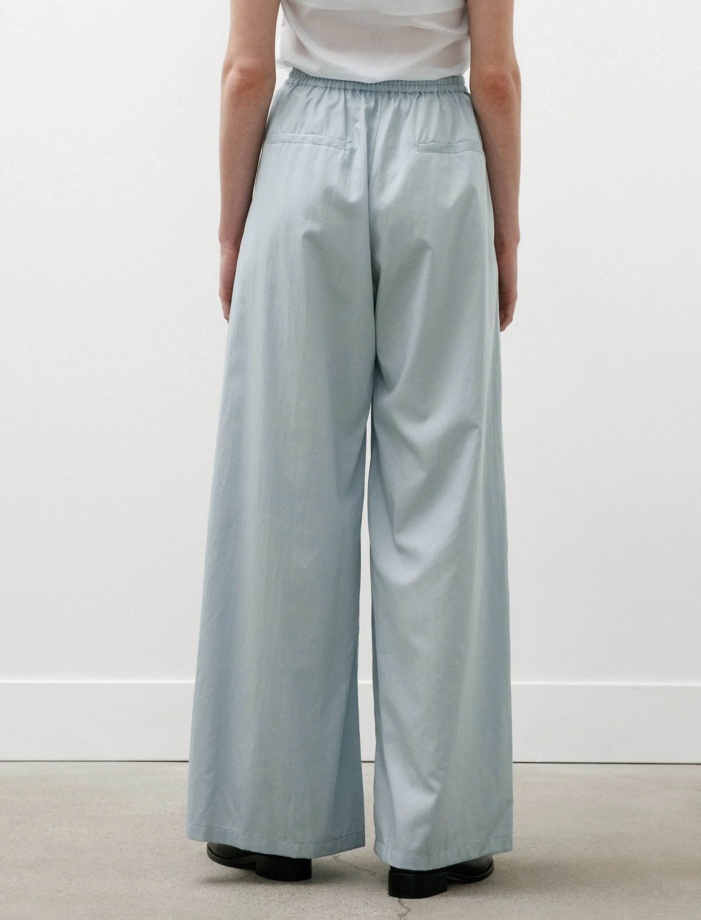 Silicon Poplin Two Tuck Easy Wide Pants Smoke Blue sold by SHOP NEIGHBOR product image thumbnail 5