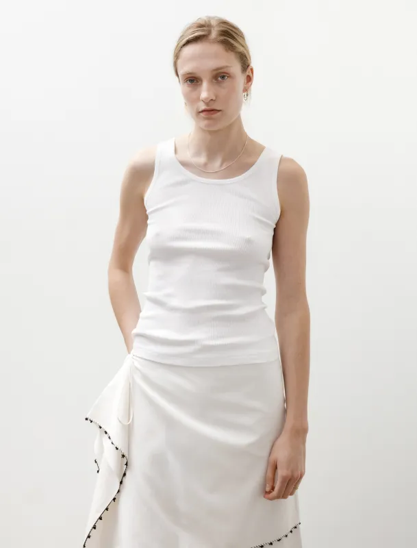 Ribbed Tank Top White made by SHOP NEIGHBOR