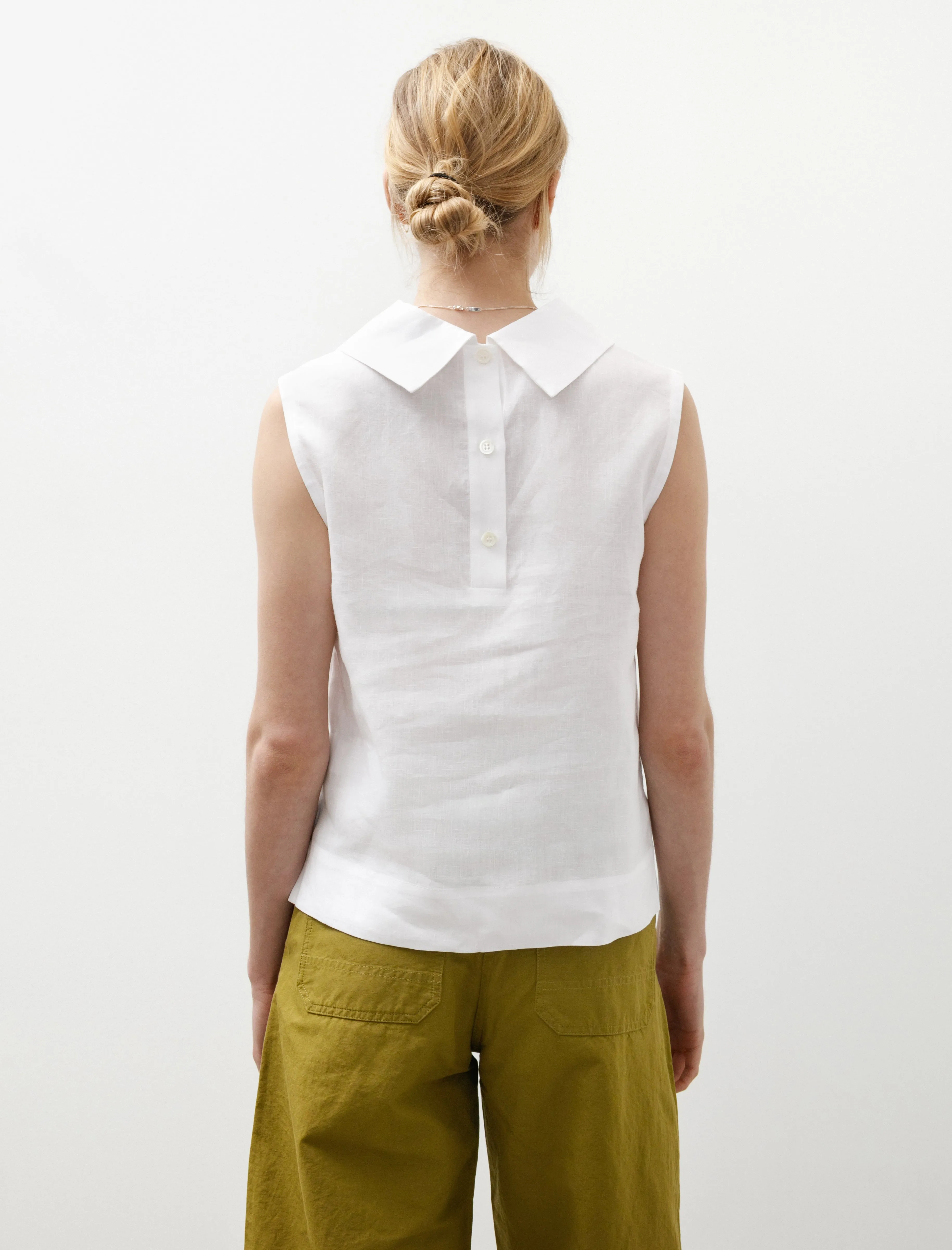Sleeveless Top Shirting Linen White sold by SHOP NEIGHBOR product image thumbnail 2