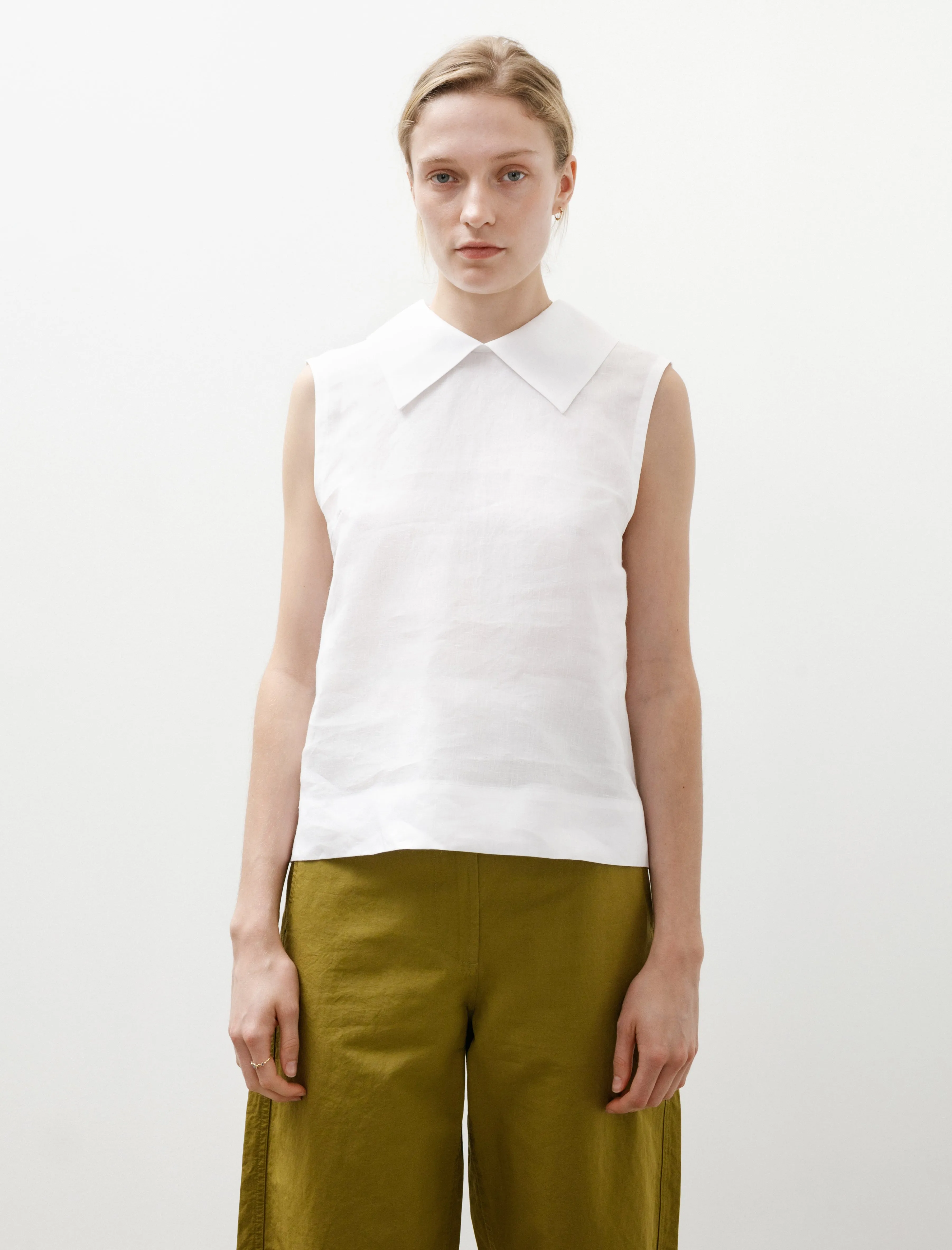 Sleeveless Top Shirting Linen White sold by SHOP NEIGHBOR