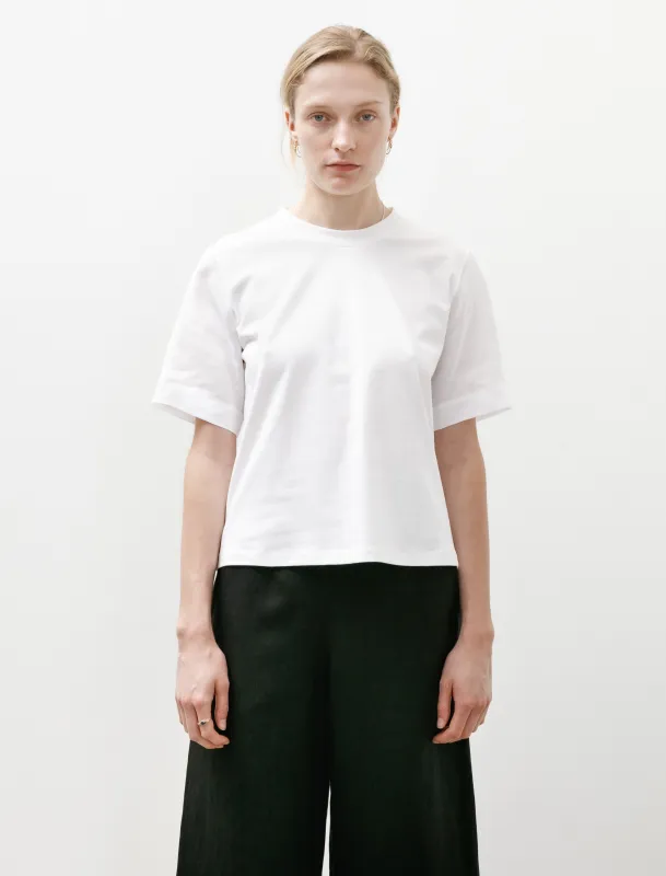 Woven Sleeve Top Cotton Jersey White made by SHOP NEIGHBOR