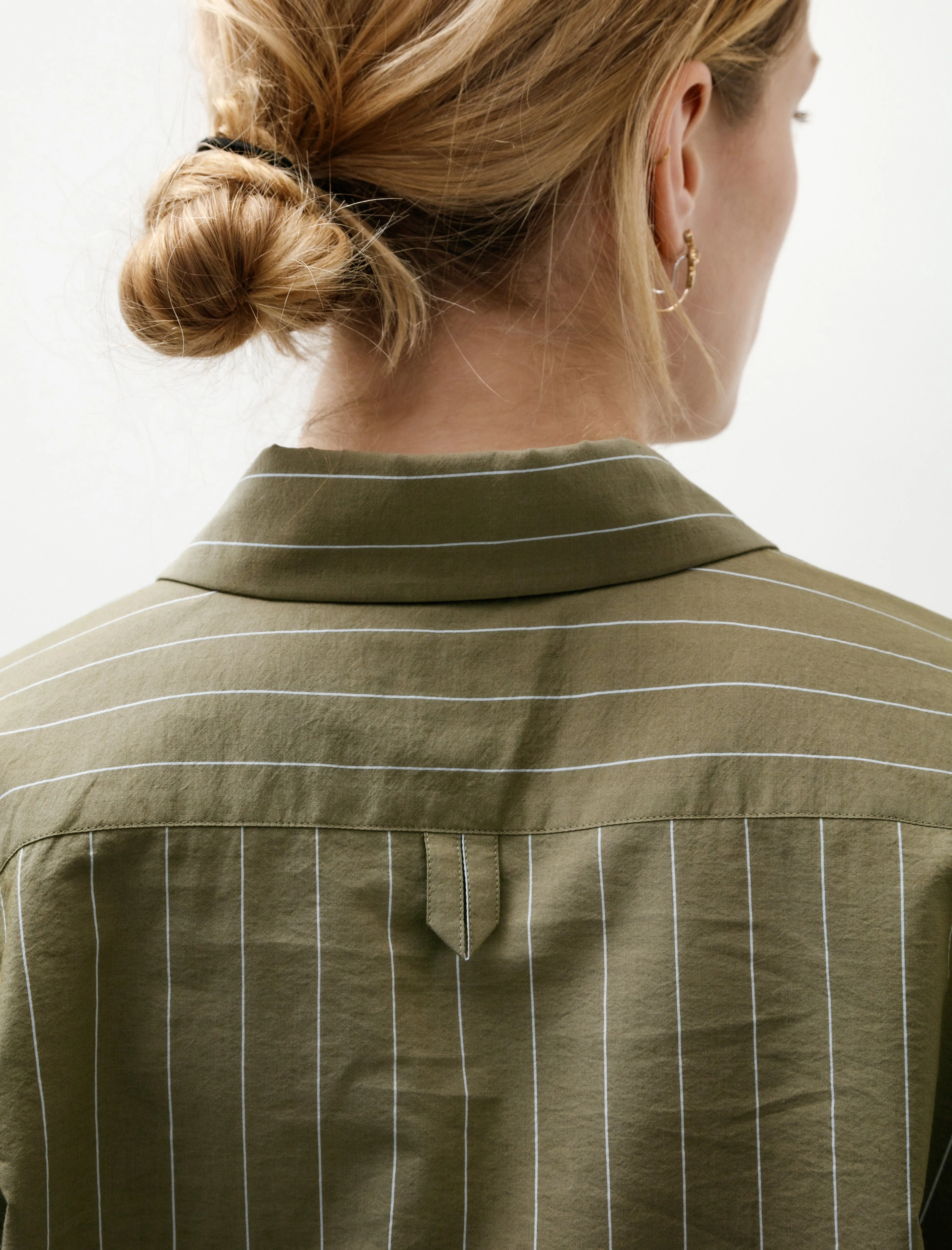 Simple Shirt Striped Cotton Silk Green/Blue sold by SHOP NEIGHBOR product image thumbnail 4