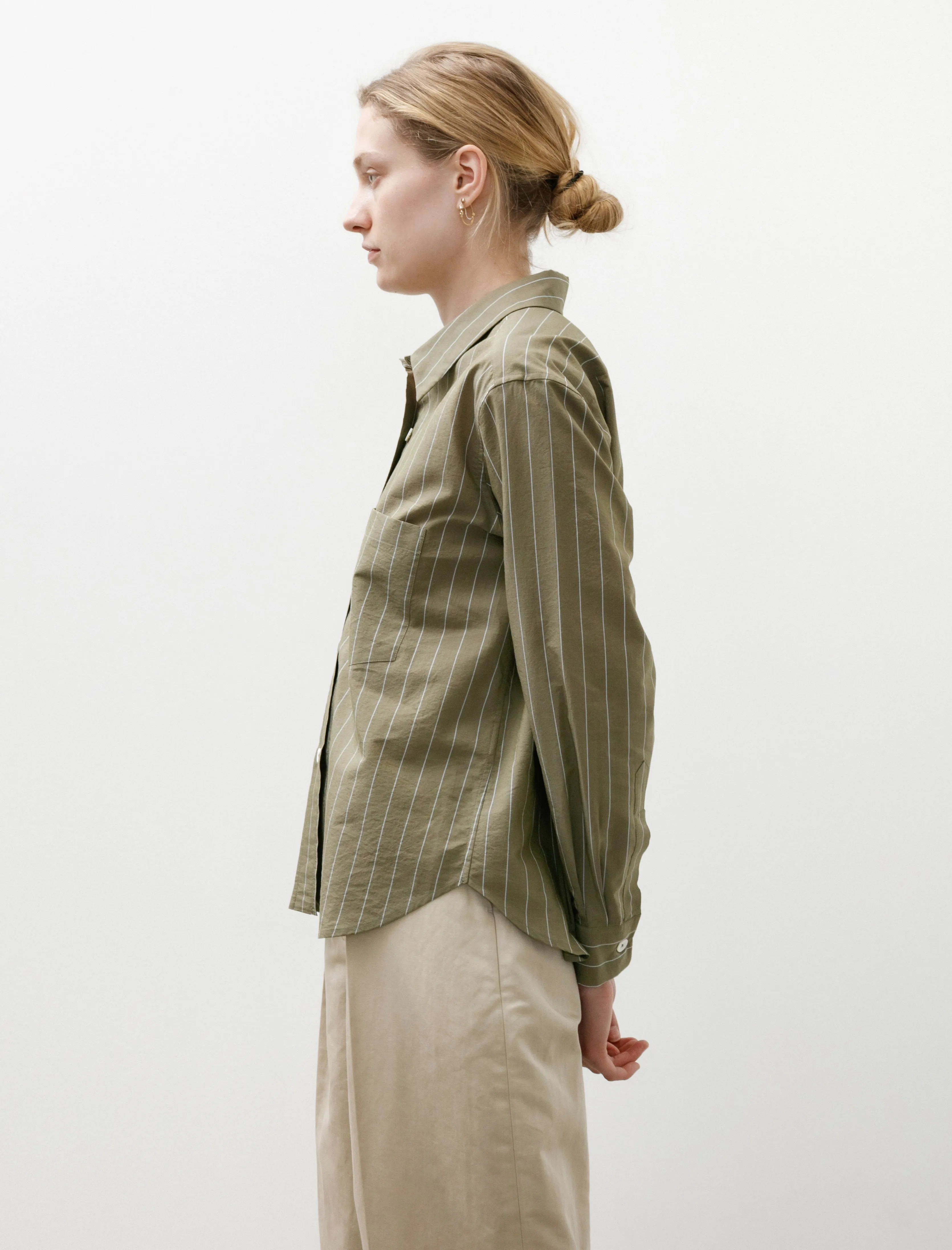 Simple Shirt Striped Cotton Silk Green/Blue sold by SHOP NEIGHBOR product image thumbnail 2
