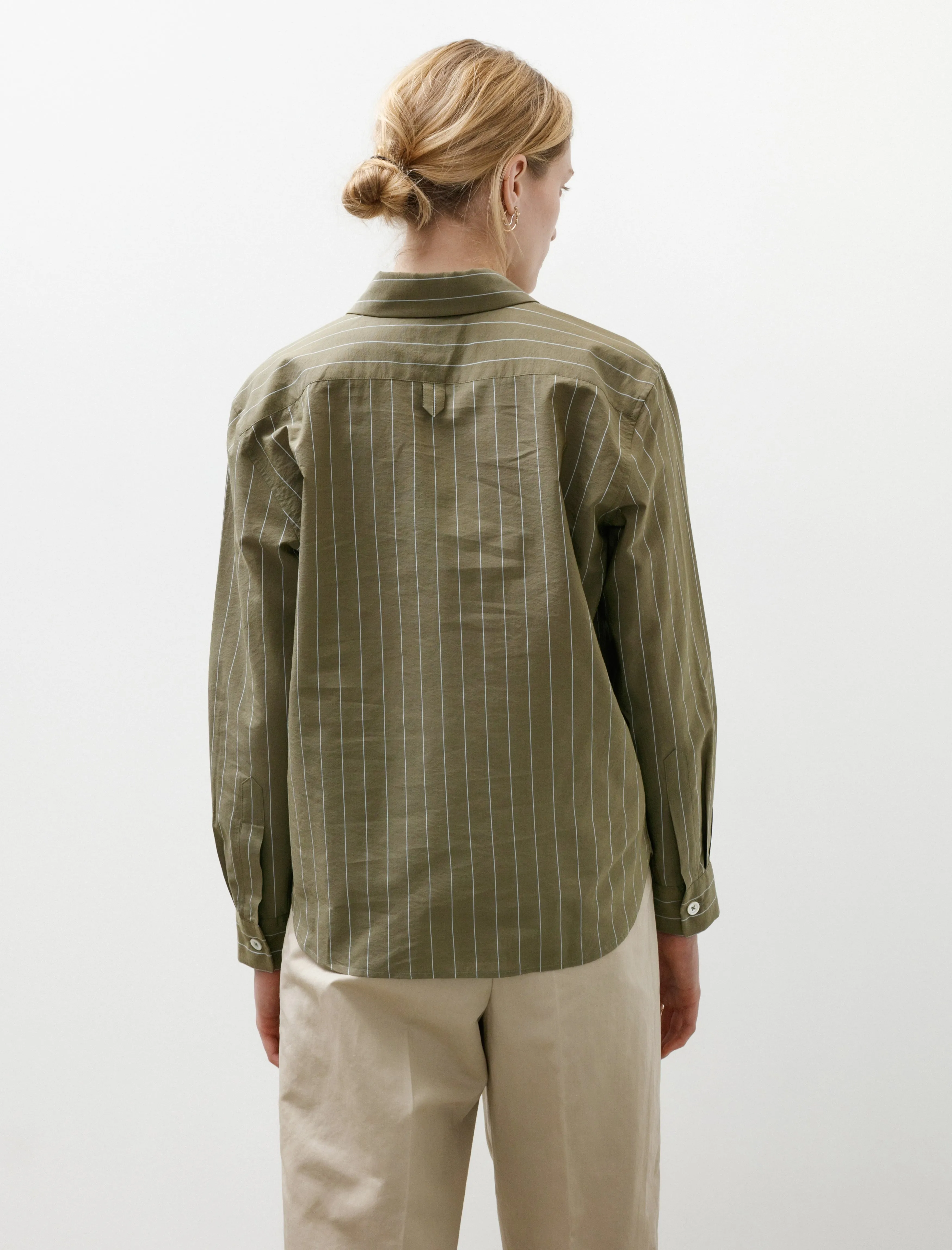 Simple Shirt Striped Cotton Silk Green/Blue sold by SHOP NEIGHBOR product image thumbnail 3
