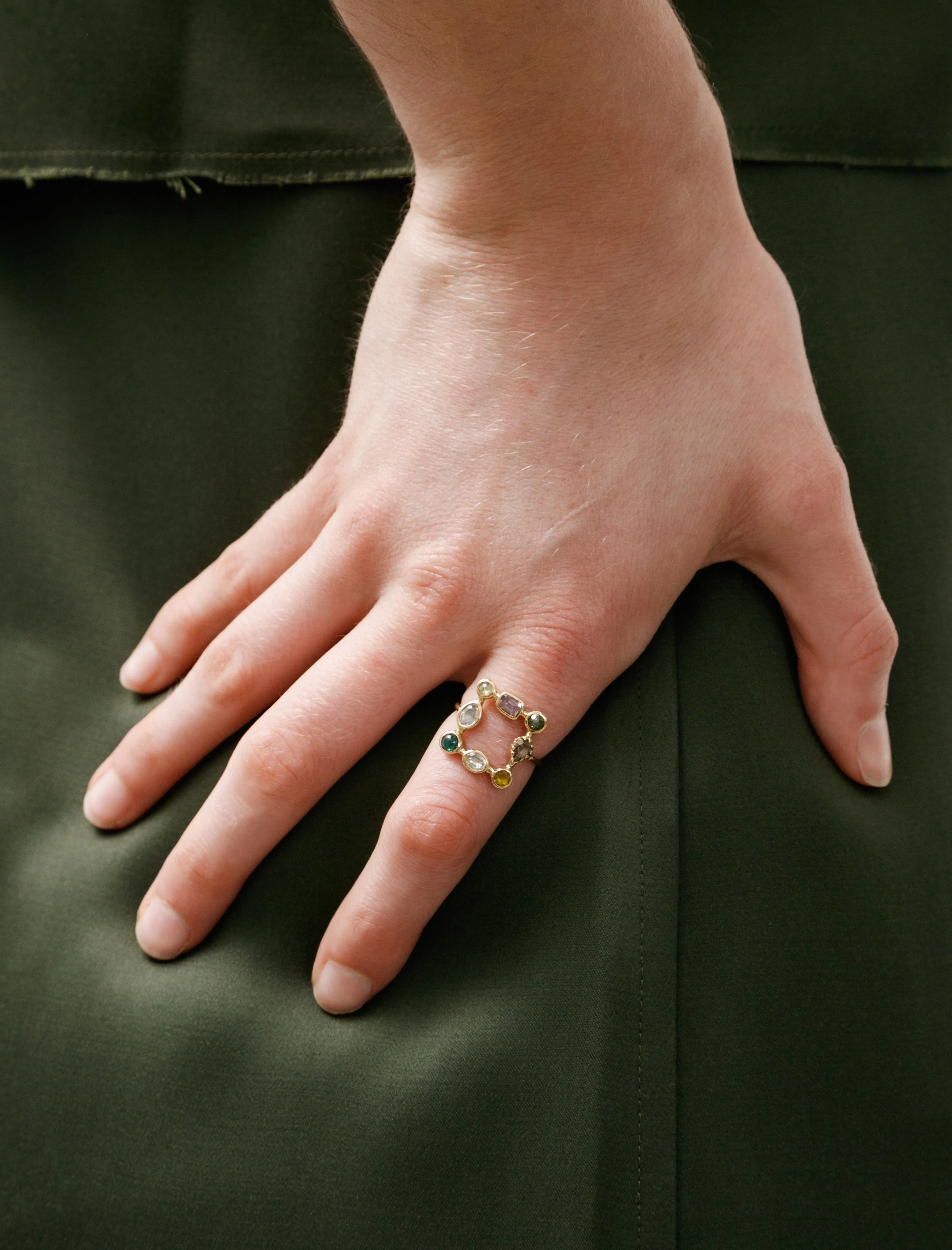Crown Ring Sapphire/Tourmaline/Diamonds sold by SHOP NEIGHBOR product image thumbnail 2
