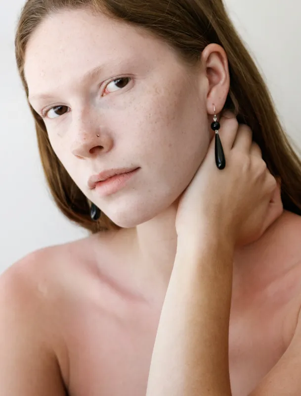Isadore Earrings Onyx made by Sophie Buhai Womens