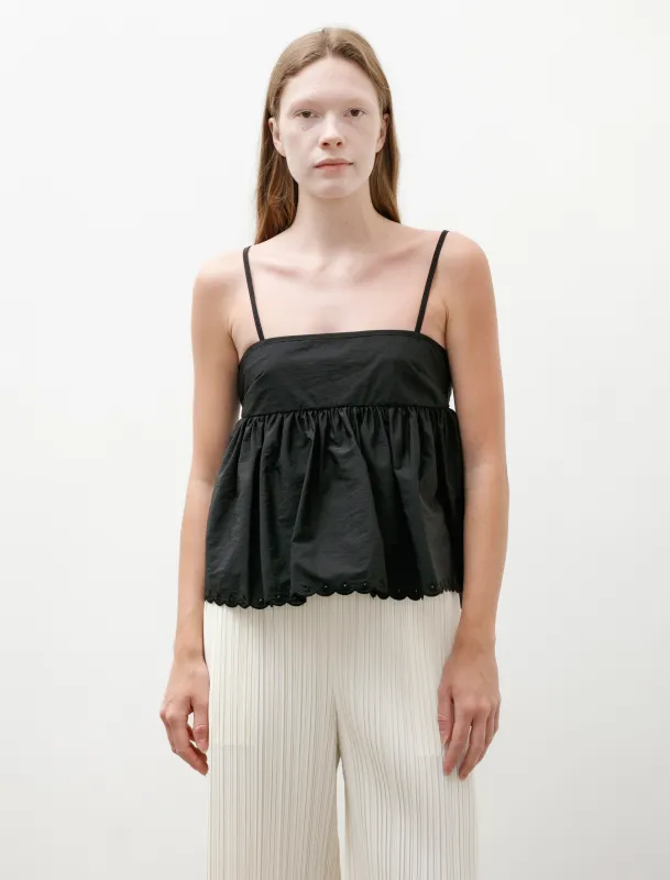 Selena Top Embroidered Taffeta Black made by SHOP NEIGHBOR