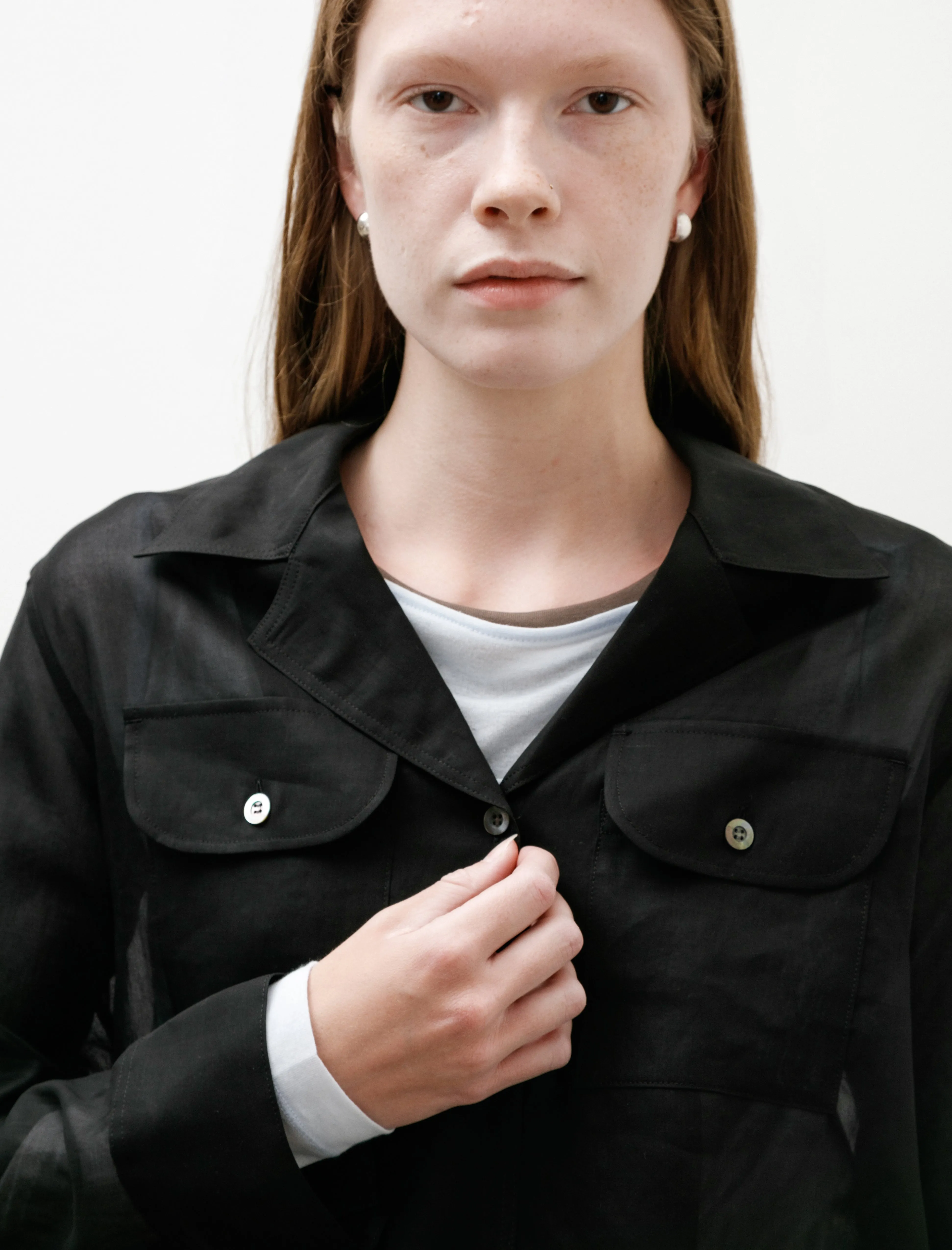 Sheer Double Pocket Shirt Black sold by SHOP NEIGHBOR product image thumbnail 5
