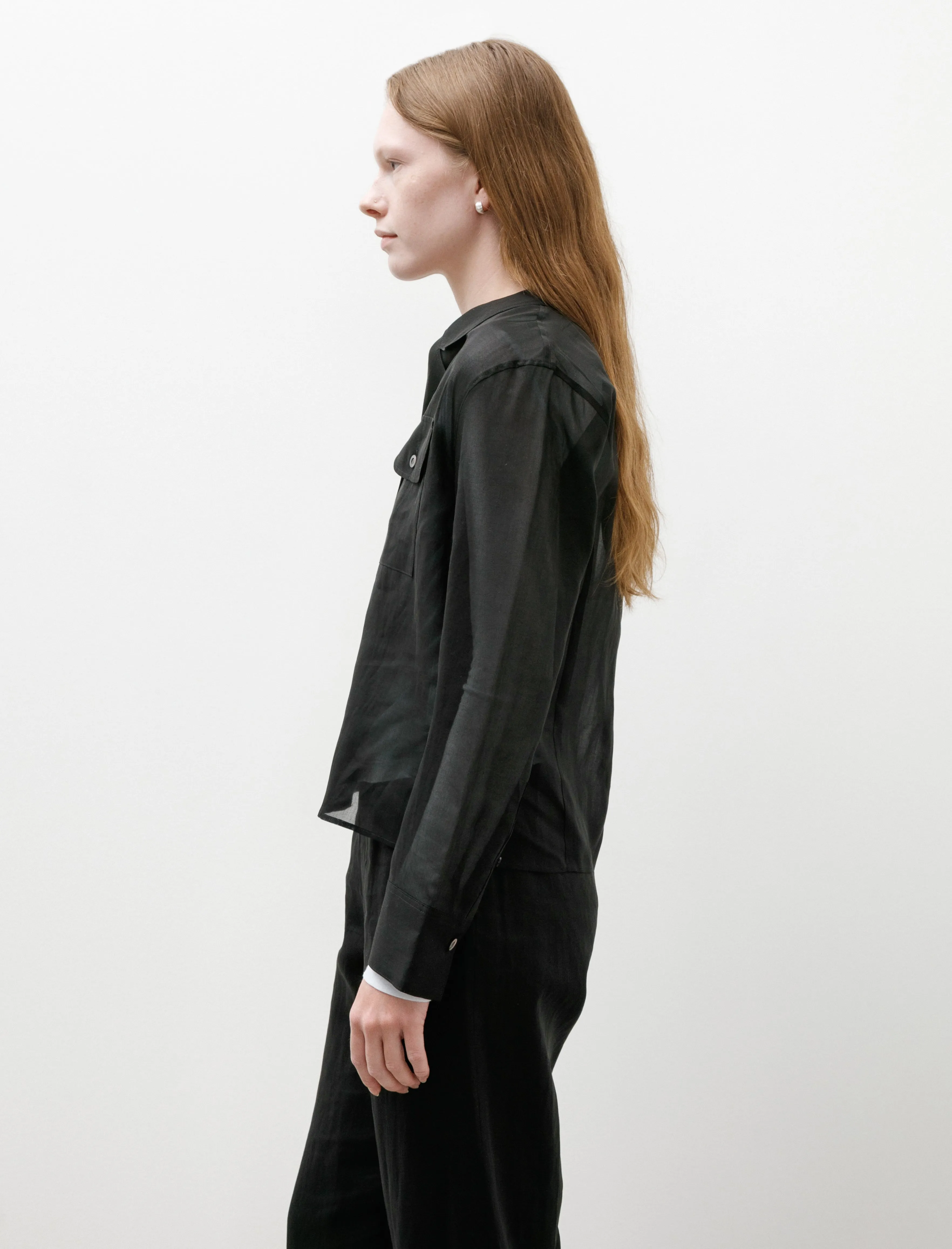 Sheer Double Pocket Shirt Black sold by SHOP NEIGHBOR product image thumbnail 4
