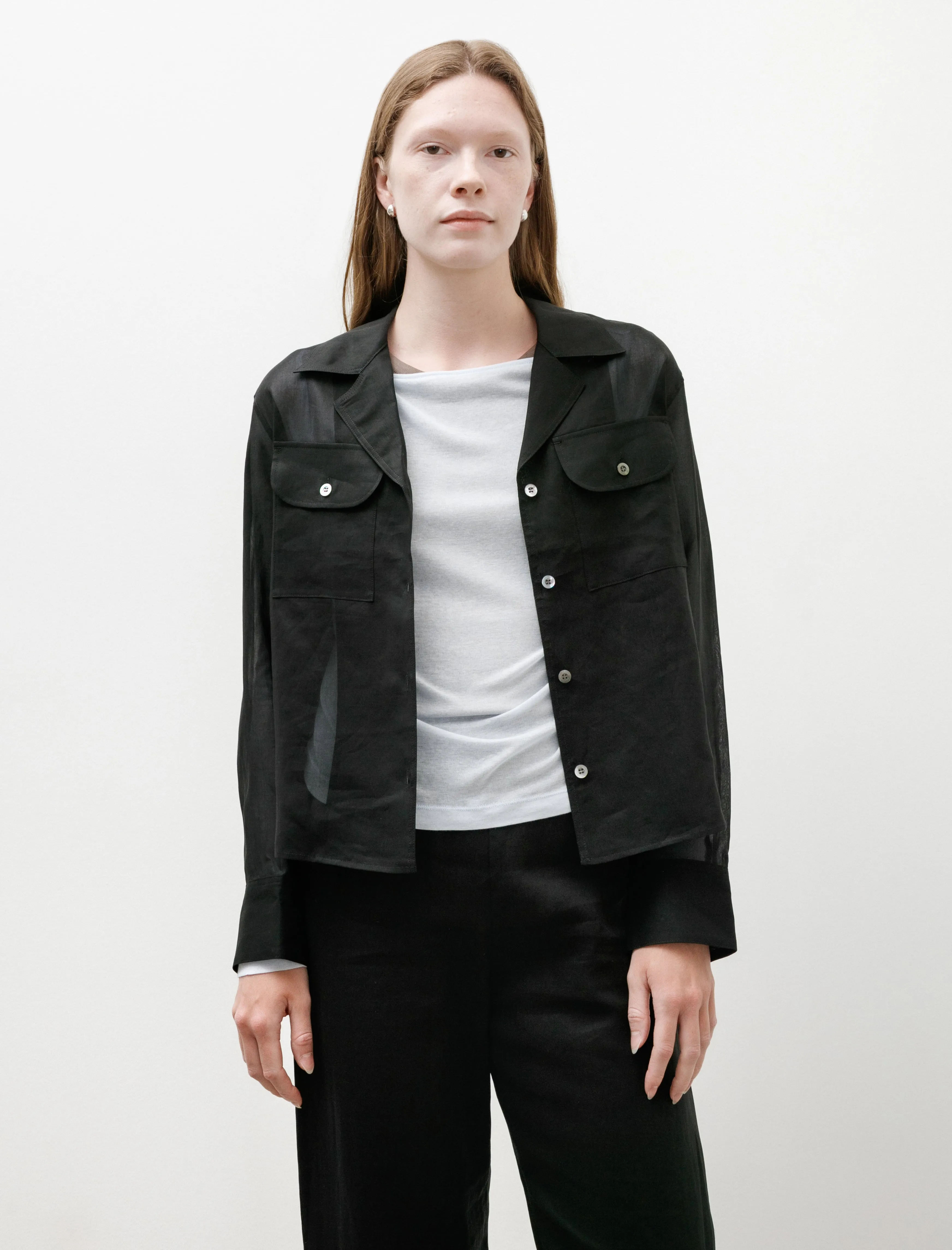 Sheer Double Pocket Shirt Black sold by SHOP NEIGHBOR product image thumbnail 3