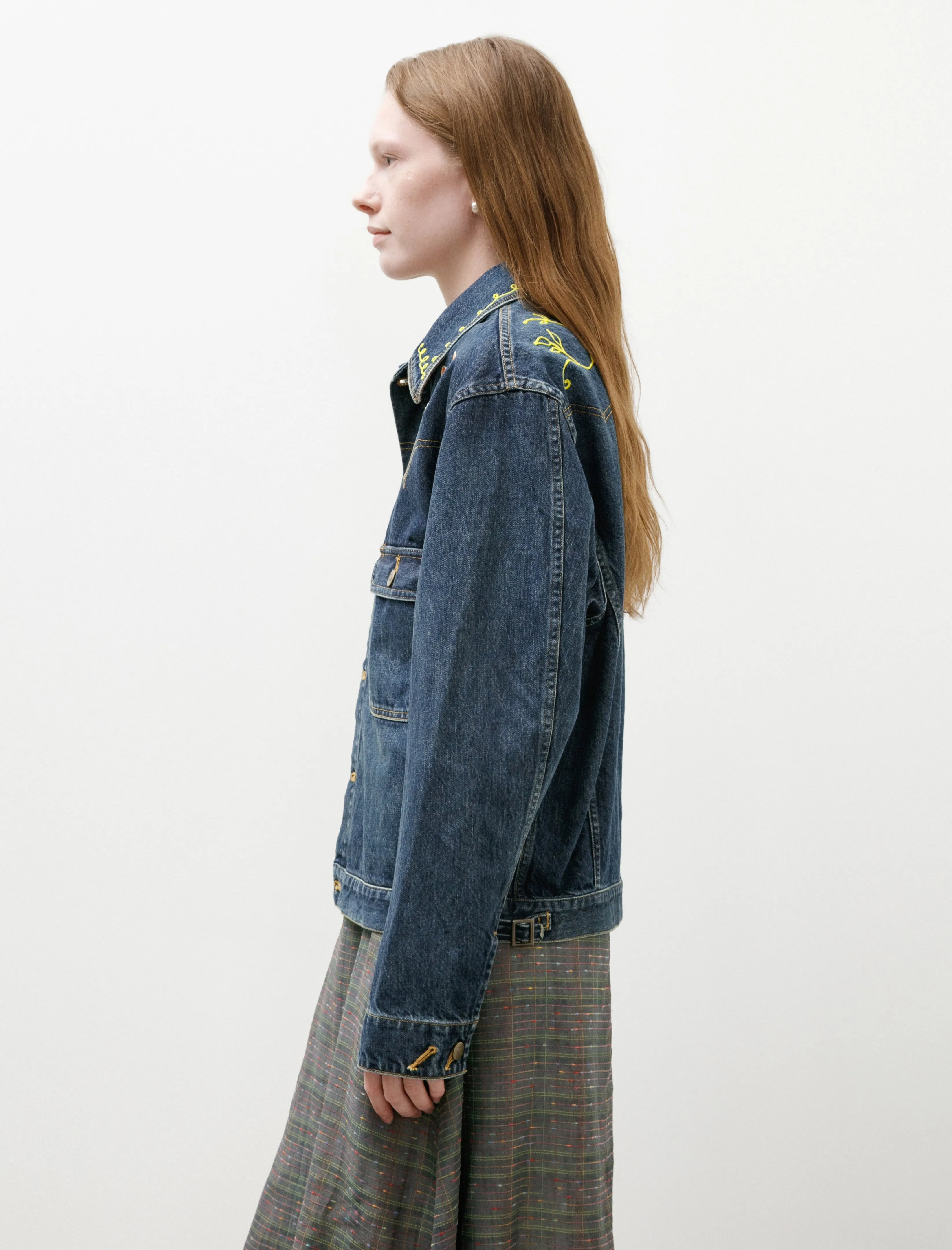 Papillon Embroidered Jean Jacket sold by SHOP NEIGHBOR product image thumbnail 5