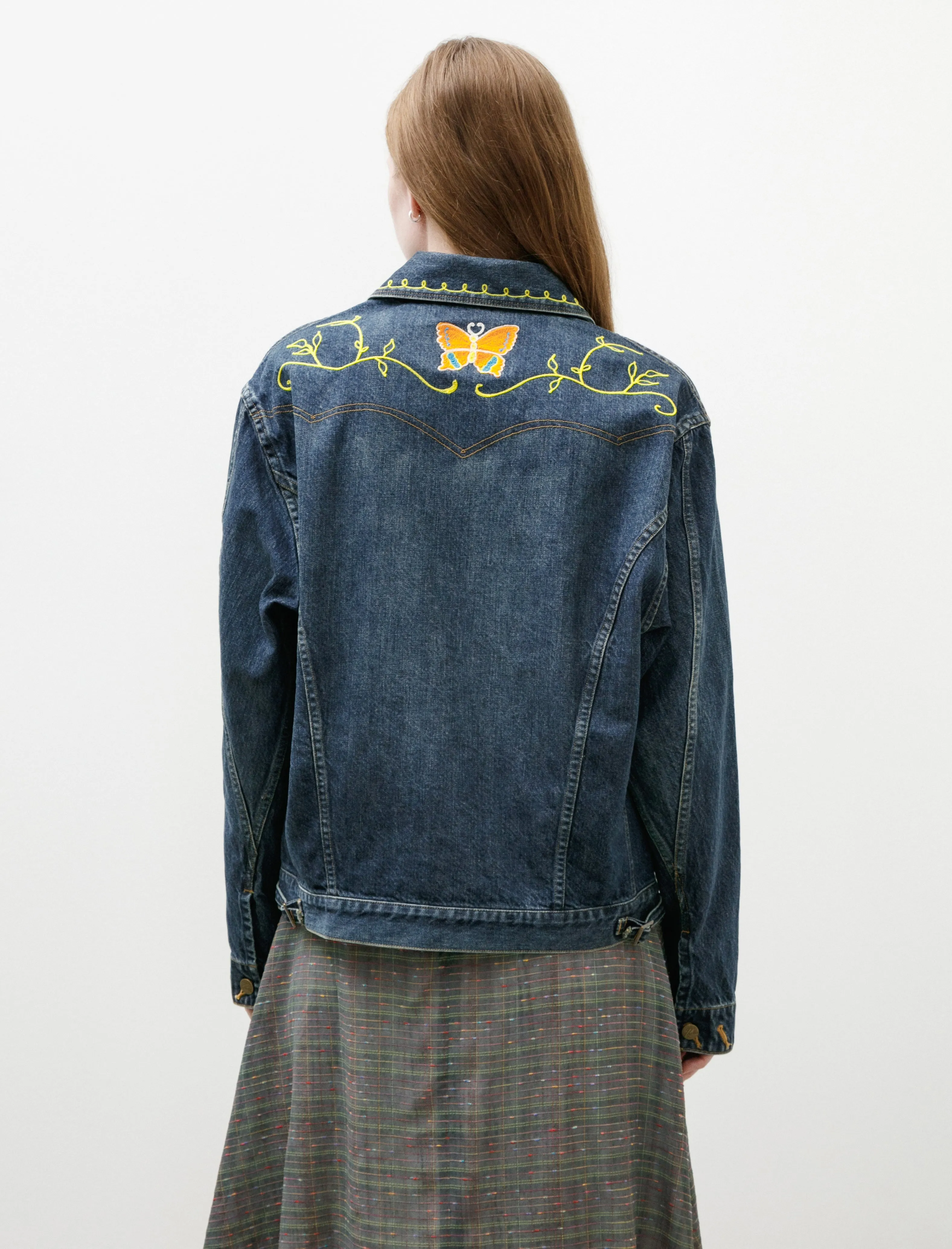 Papillon Embroidered Jean Jacket sold by SHOP NEIGHBOR product image thumbnail 2