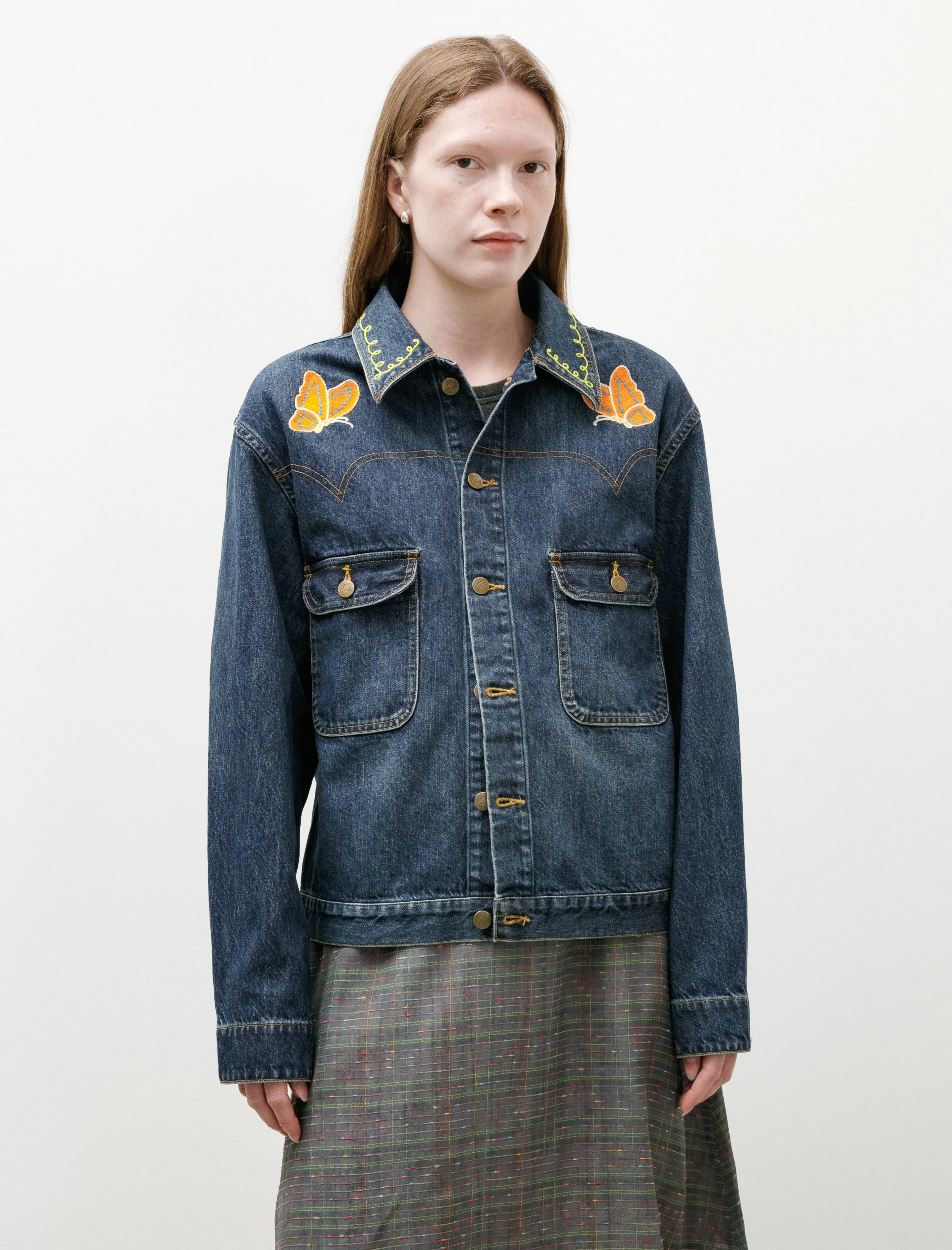 Papillon Embroidered Jean Jacket sold by SHOP NEIGHBOR product image thumbnail 3