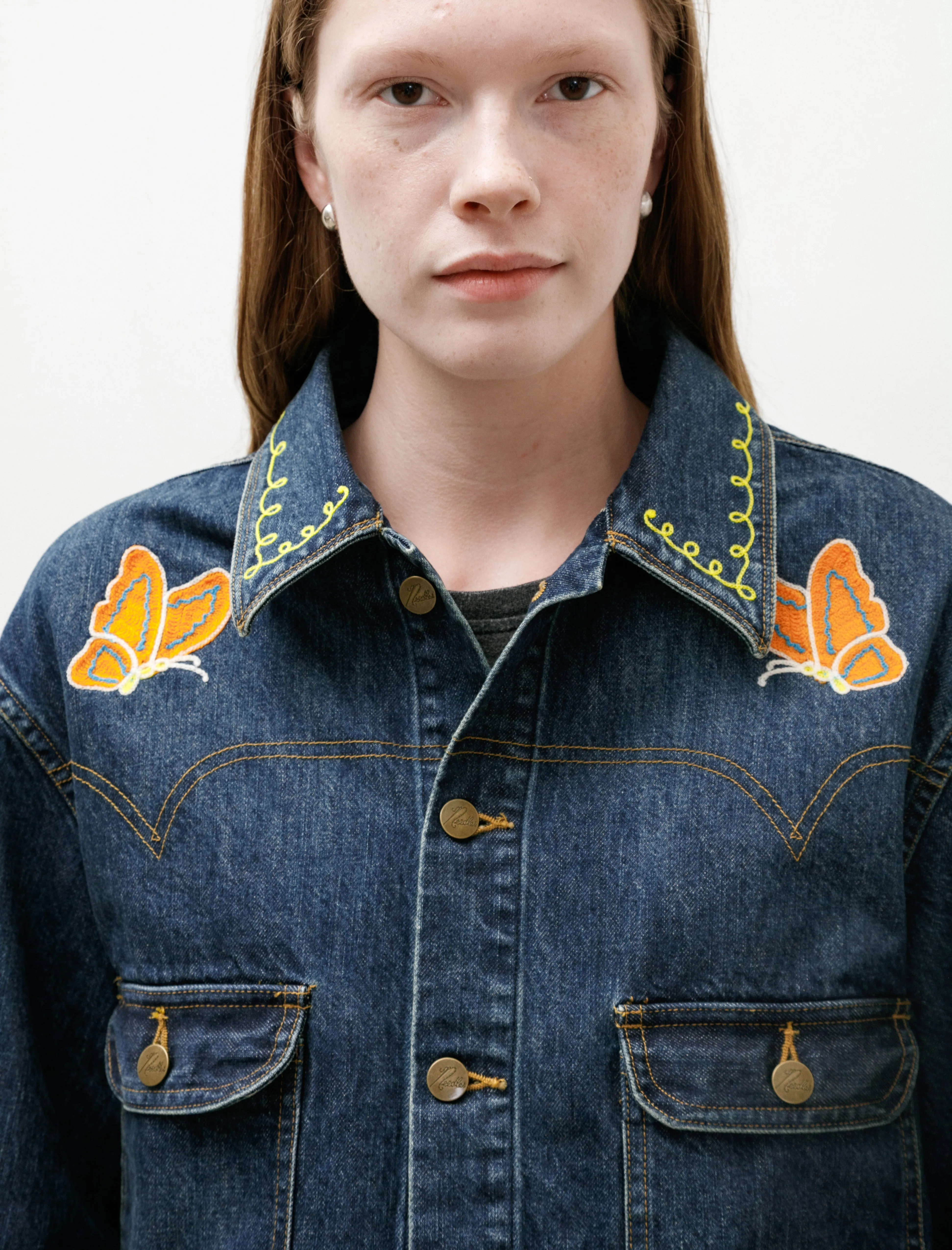 Papillon Embroidered Jean Jacket sold by SHOP NEIGHBOR product image thumbnail 4