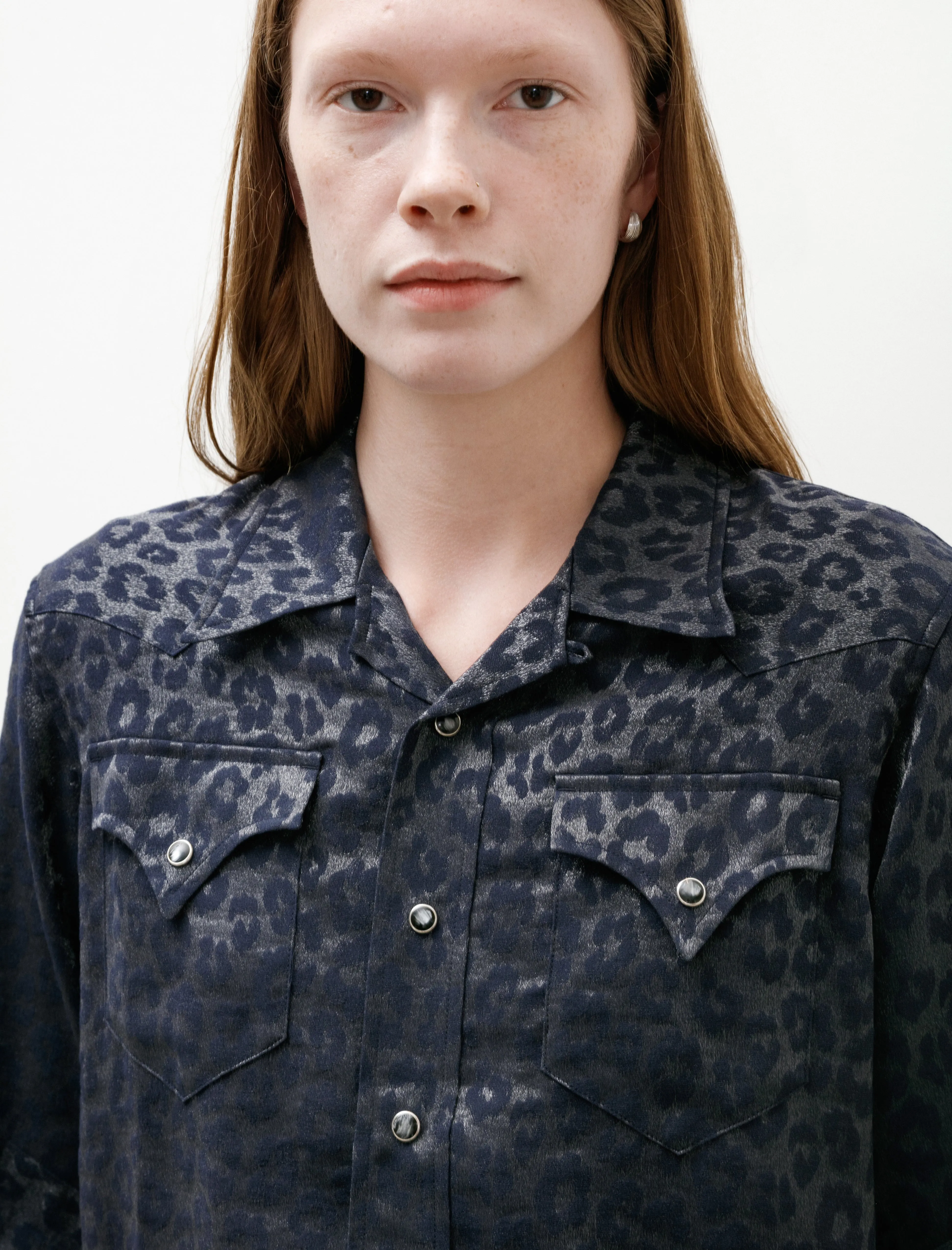 S/S Western Shirt Leopard Jacquard sold by SHOP NEIGHBOR product image thumbnail 4