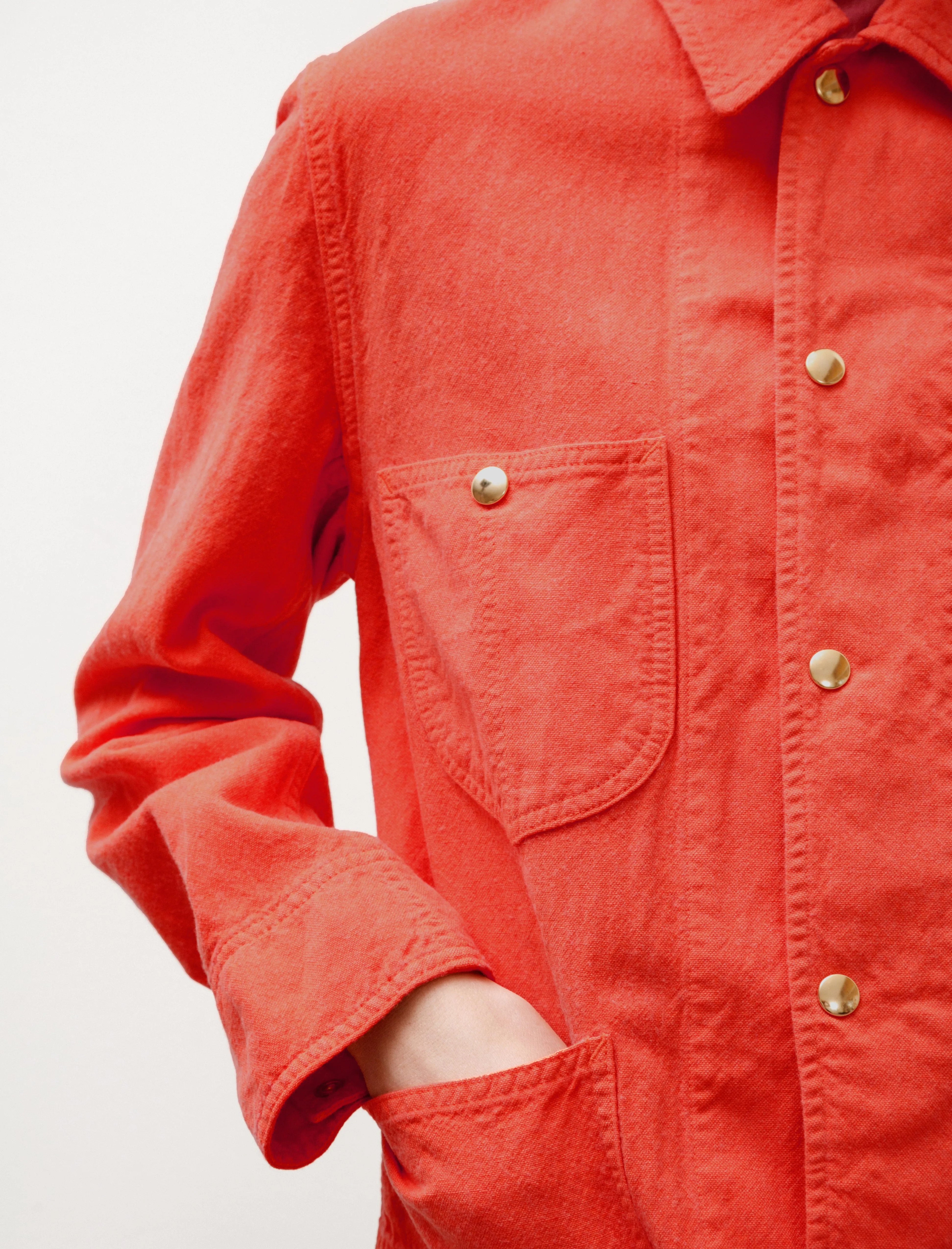 Wool Cotton Linen Ox Work Jacket Red Orange sold by SHOP NEIGHBOR product image thumbnail 5