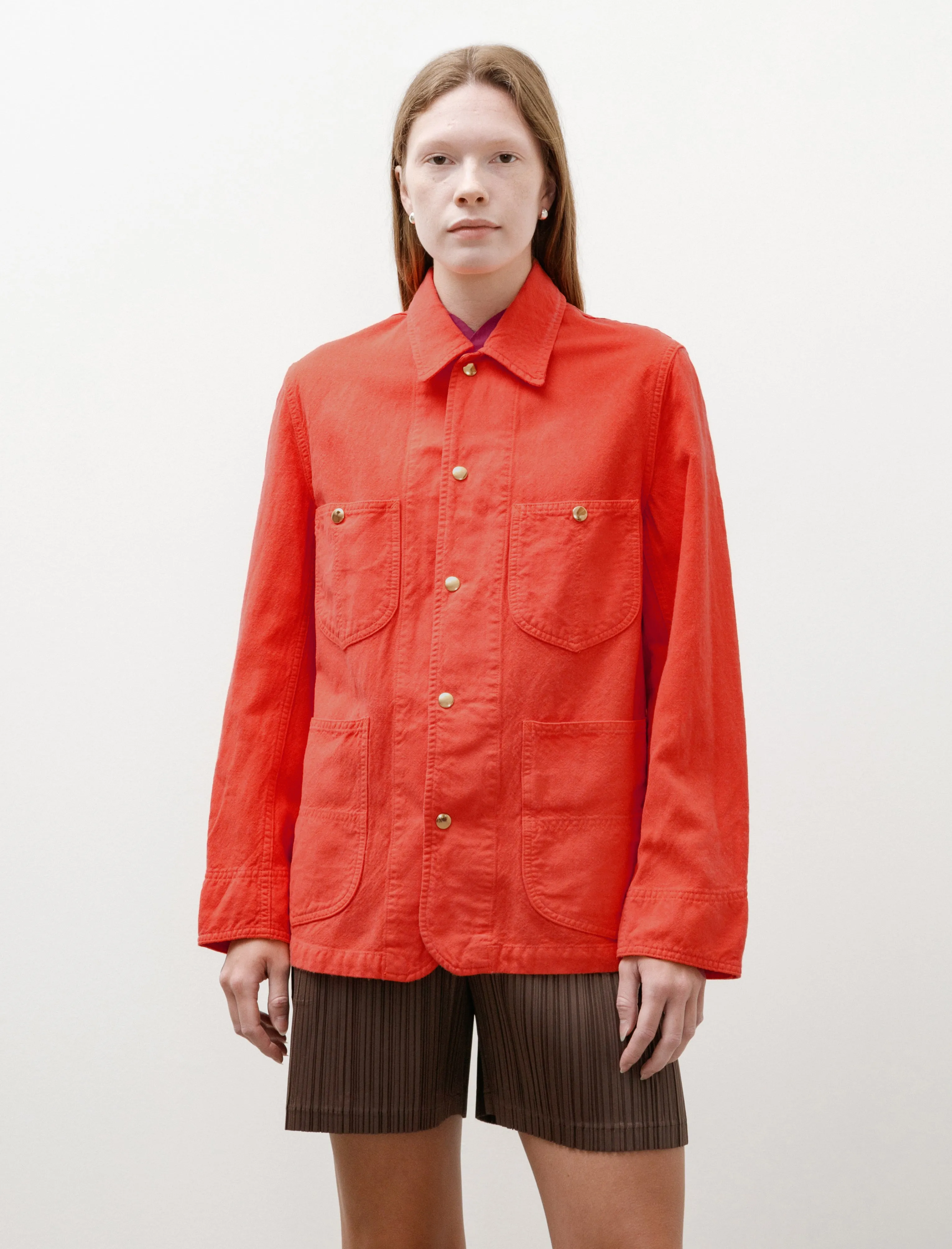 Wool Cotton Linen Ox Work Jacket Red Orange sold by SHOP NEIGHBOR product image thumbnail 4
