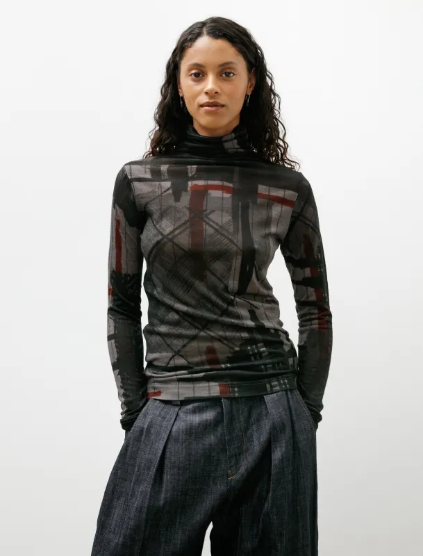 Sheer Mix Plaid Turtleneck made by SHOP NEIGHBOR