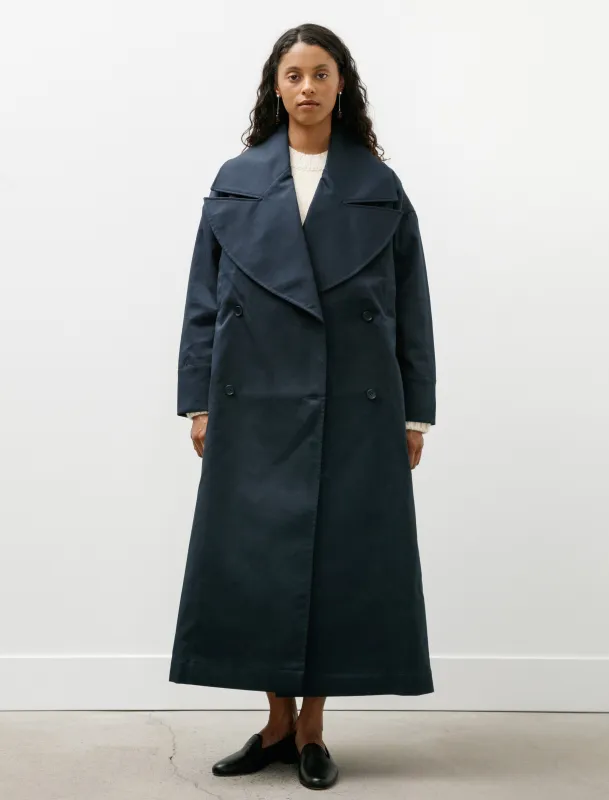 British Cotton Gabardine Agnes Mac Navy made by SHOP NEIGHBOR