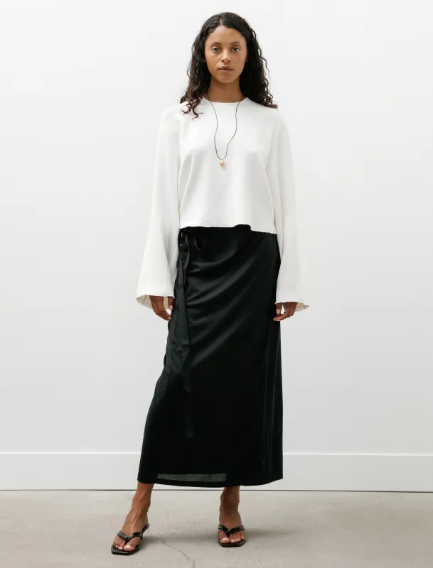Wrap Skirt Silk Cotton Black made by SHOP NEIGHBOR