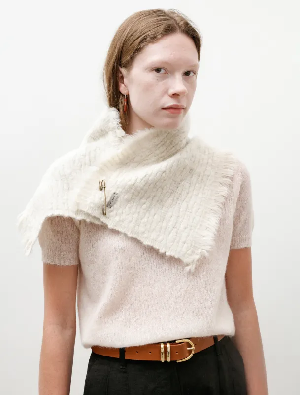Handspun Dawn Neck Warmer Natural Yak White made by SHOP NEIGHBOR