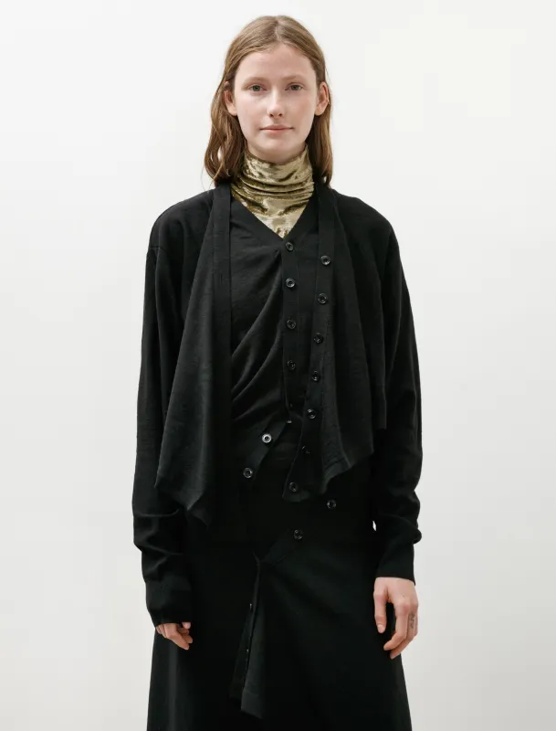 Trompe L'Oeil Cardigan Black made by SHOP NEIGHBOR