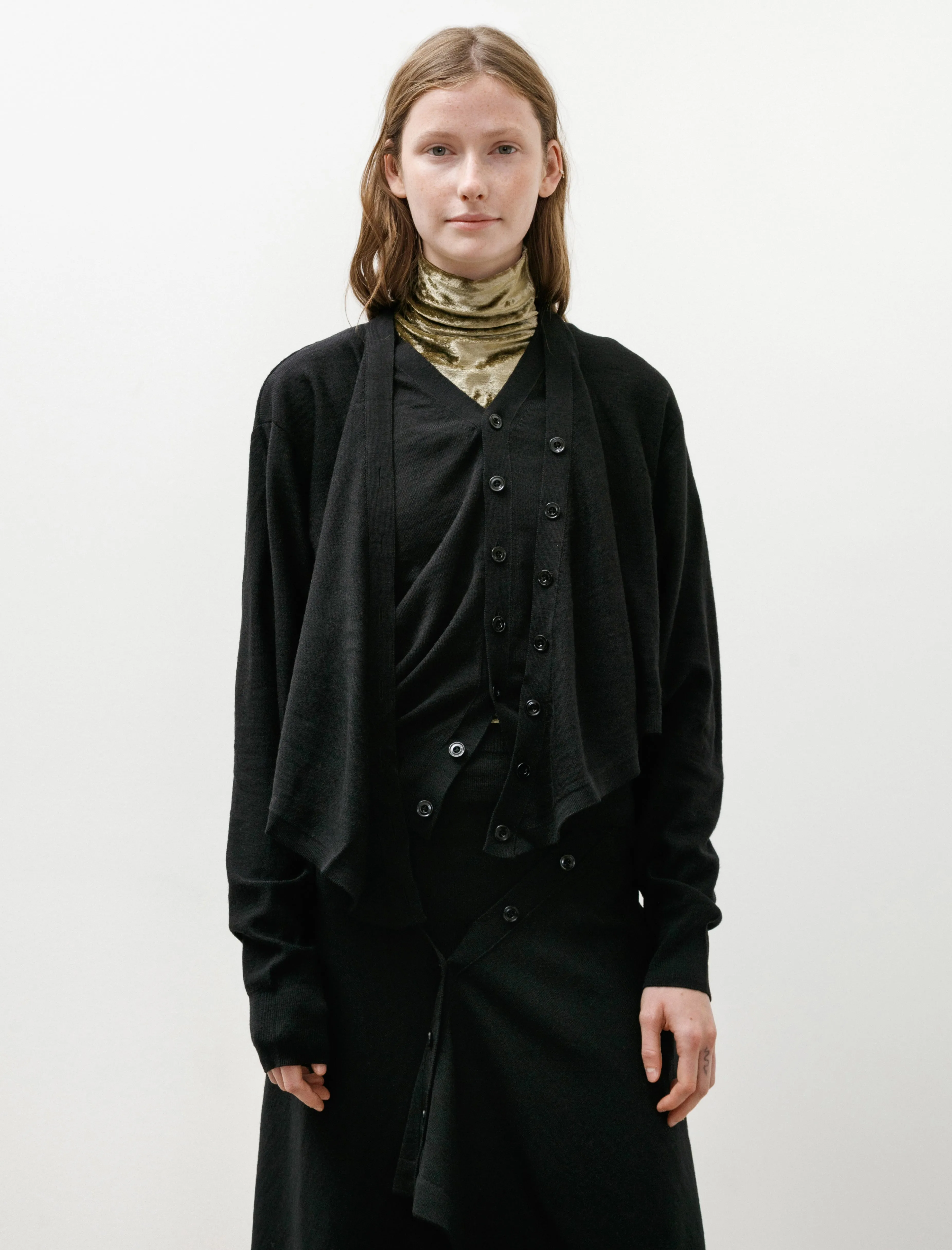 Trompe L'Oeil Cardigan Black sold by SHOP NEIGHBOR