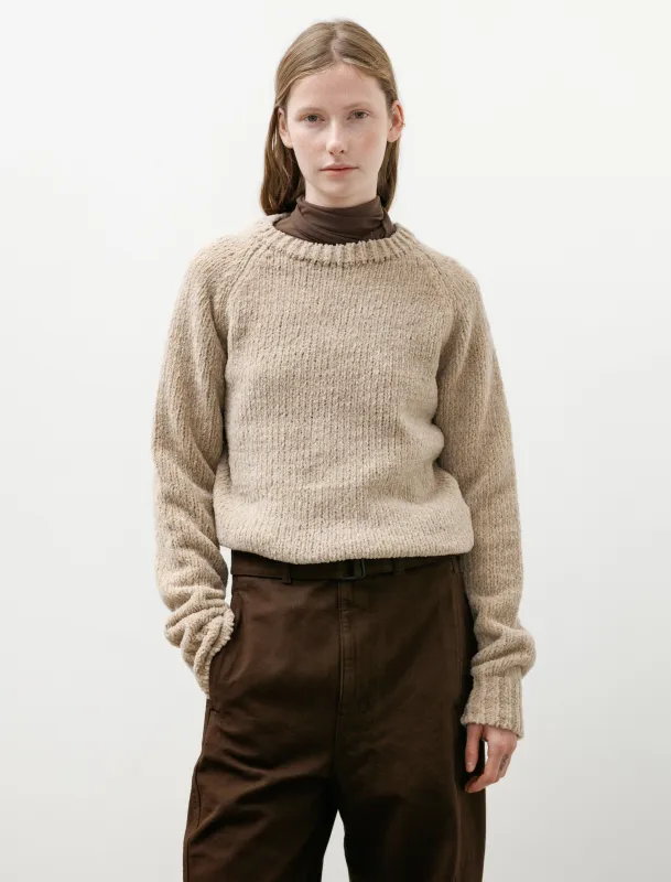 Cashmere Chenille Knit Pullover Beige made by SHOP NEIGHBOR
