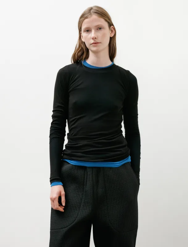 Super High Gauge Sheer Rib L/S Tee Black made by SHOP NEIGHBOR
