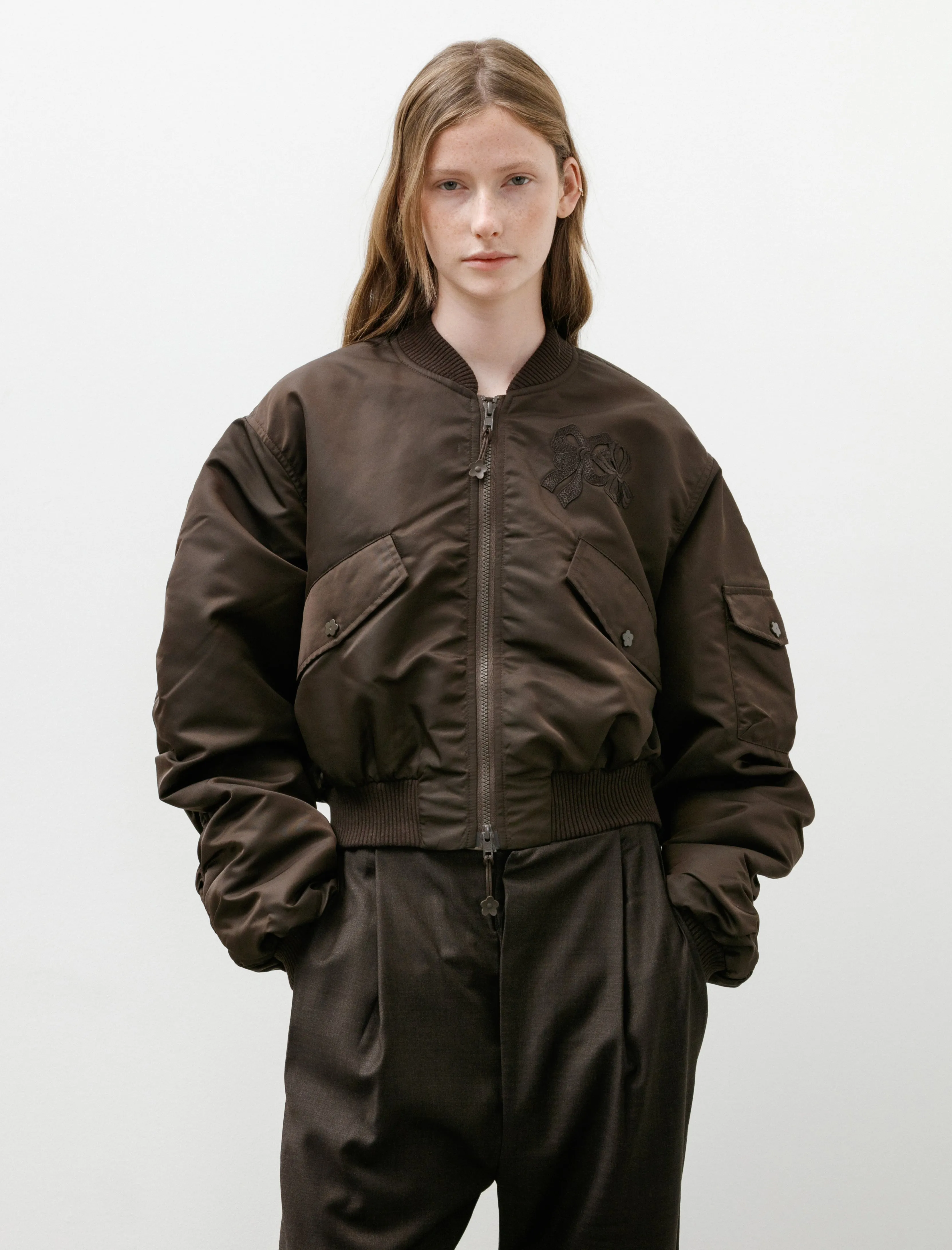 Callie Bomber Technical Nylon Brown sold by SHOP NEIGHBOR product image thumbnail 3