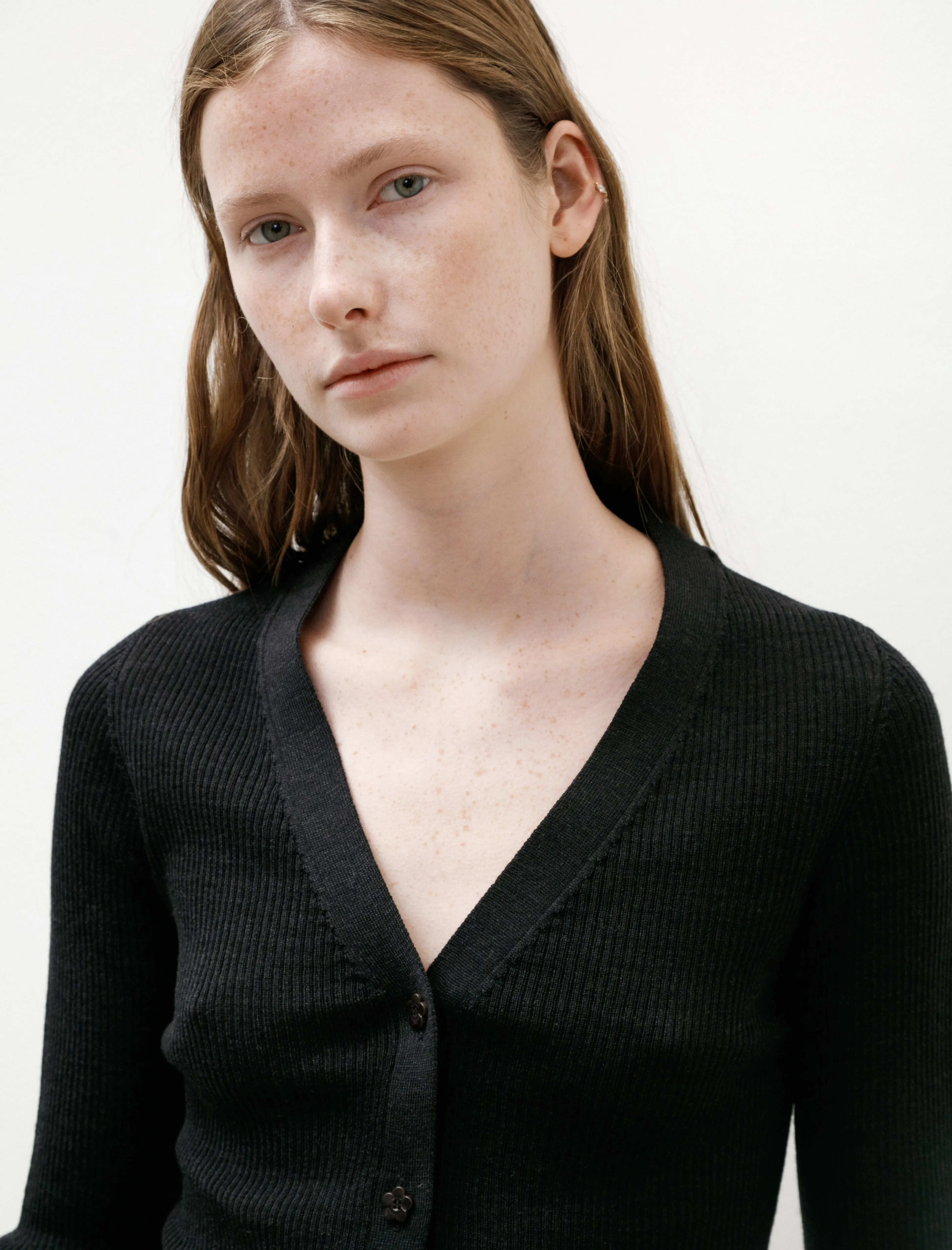 Folke Cardigan with Frill Charcoal sold by SHOP NEIGHBOR product image thumbnail 4