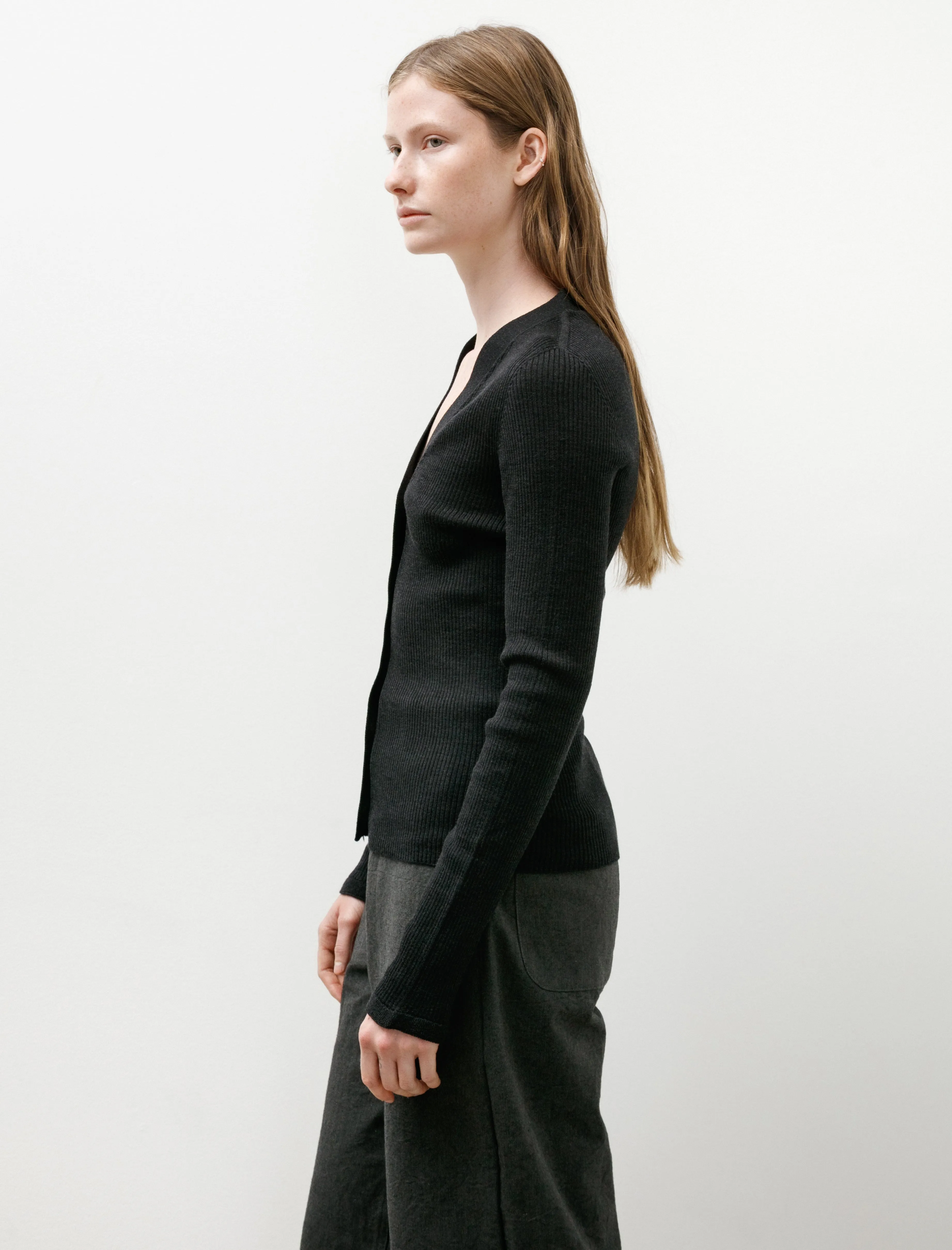 Folke Cardigan with Frill Charcoal sold by SHOP NEIGHBOR product image thumbnail 3