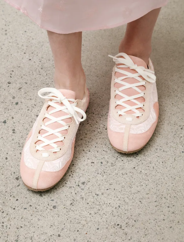 Blaise Soft Sneakers Suede Nylon Blush Pink made by SHOP NEIGHBOR