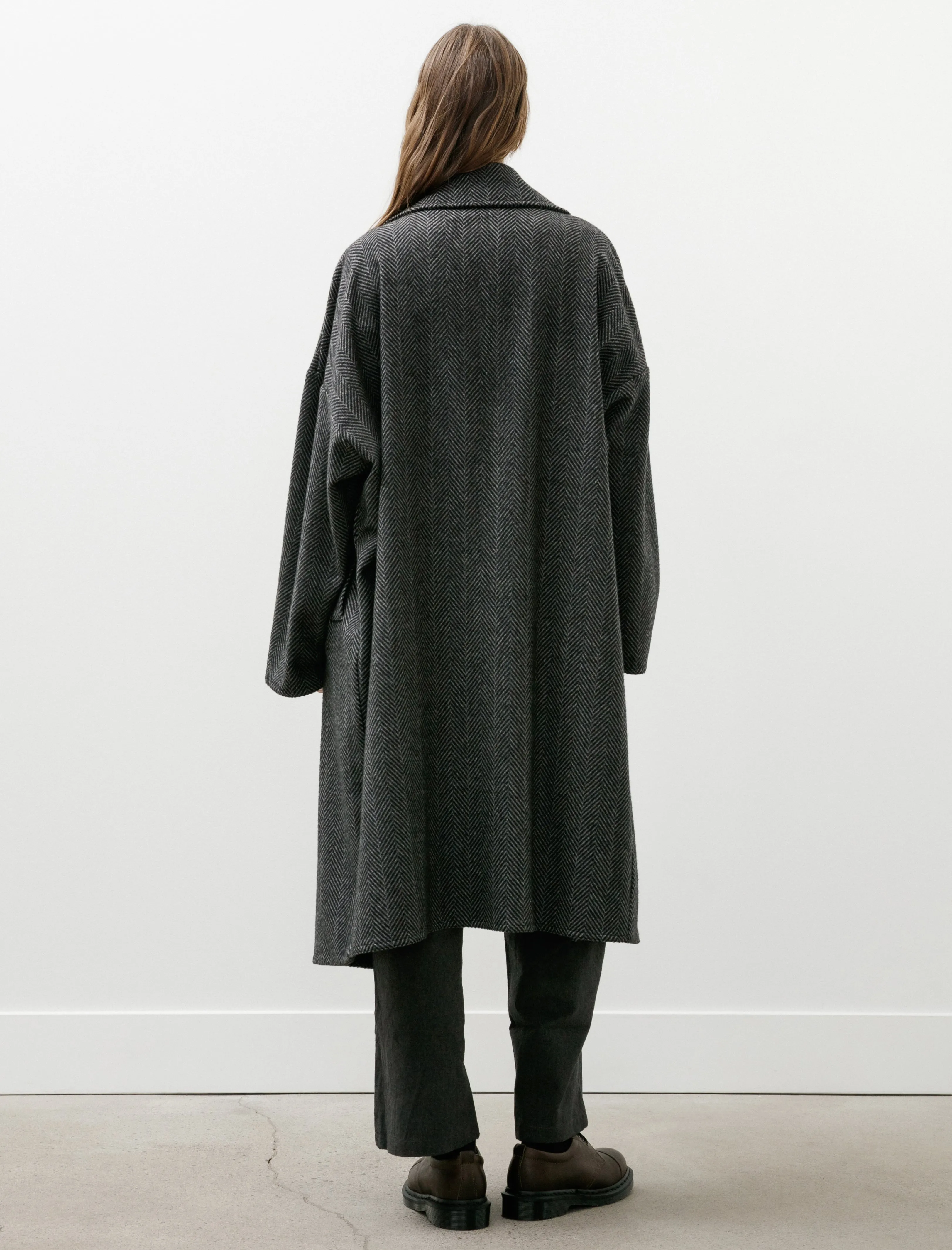Oversized Coat Cashmere Herringbone Charcoal sold by SHOP NEIGHBOR product image thumbnail 2