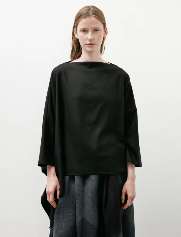 Asymmetrical T-Shirt Twill Flanella Black made by SHOP NEIGHBOR