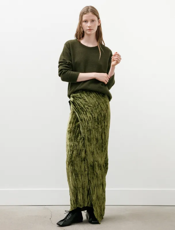 No.304 Silk Velvet Wrap Skirt Green made by SHOP NEIGHBOR