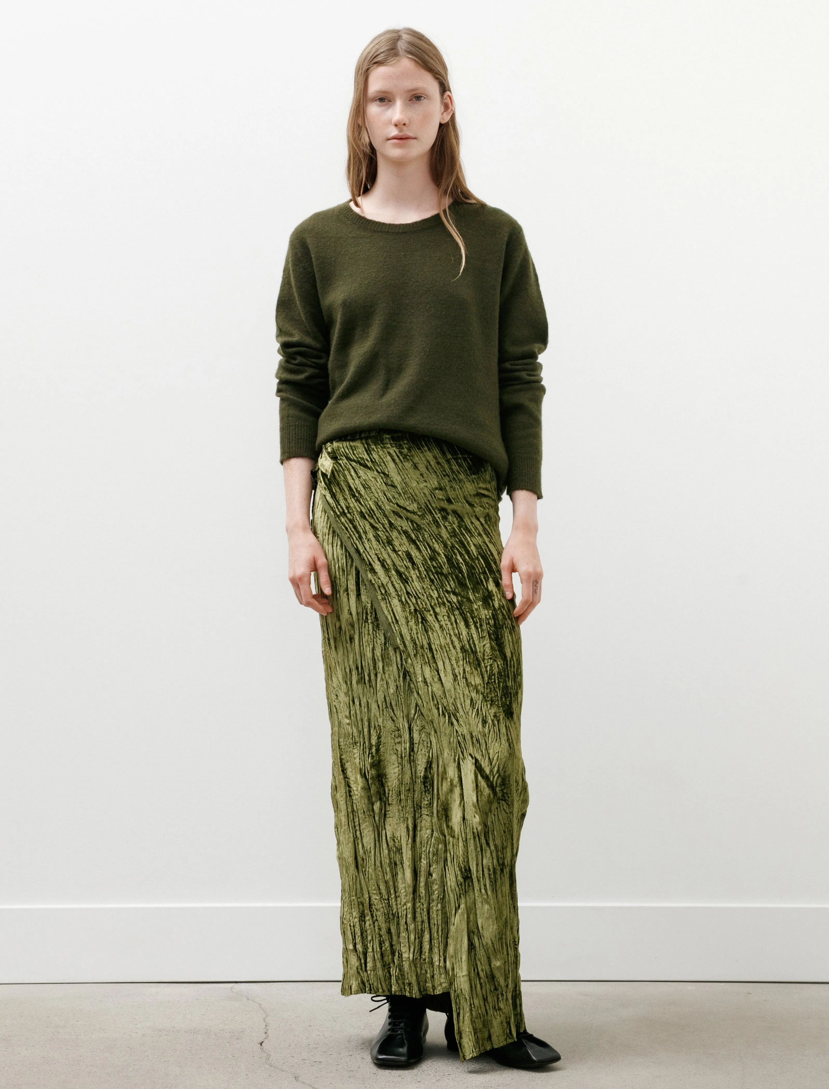 No.304 Silk Velvet Wrap Skirt Green sold by SHOP NEIGHBOR product image thumbnail 4