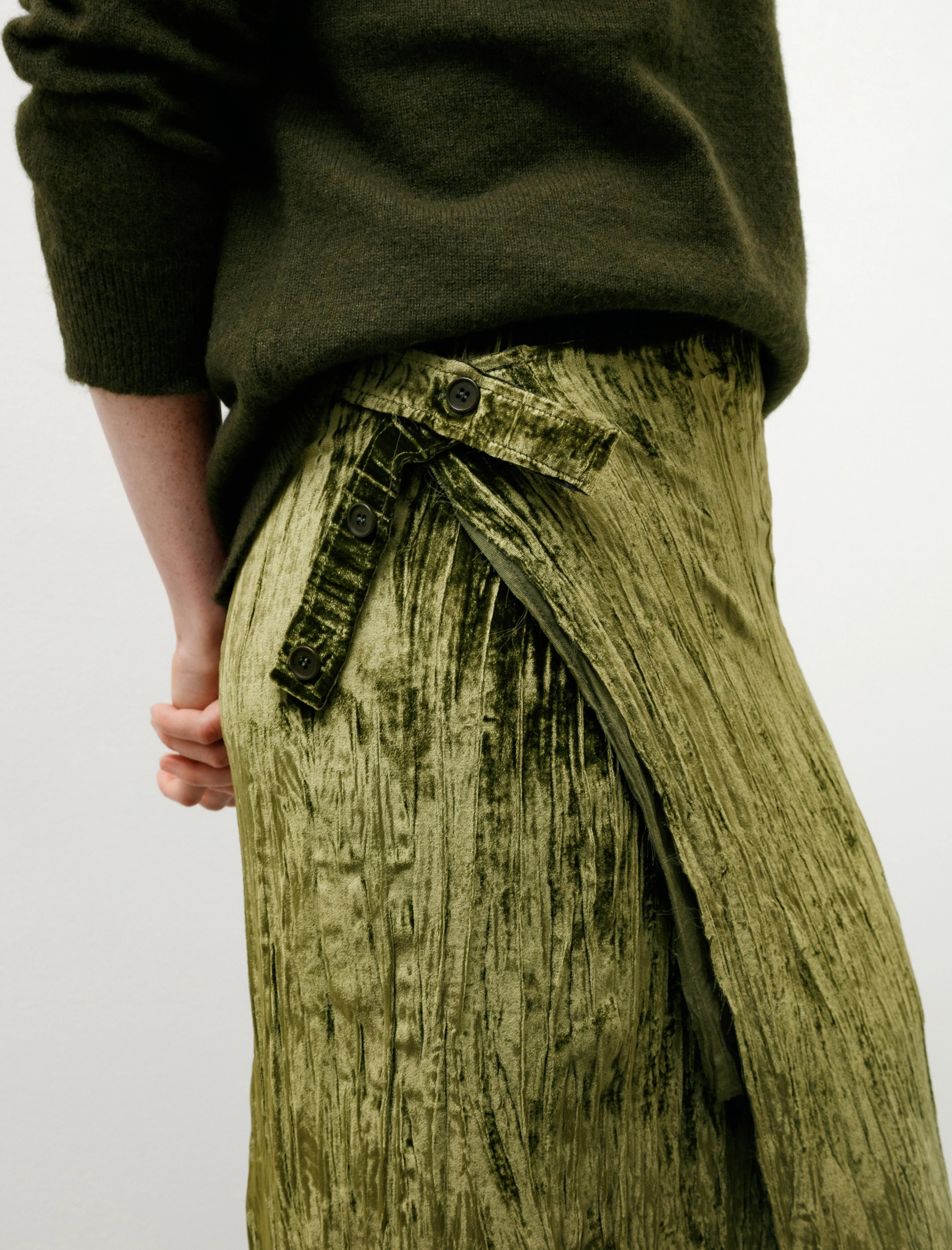 No.304 Silk Velvet Wrap Skirt Green sold by SHOP NEIGHBOR product image thumbnail 5