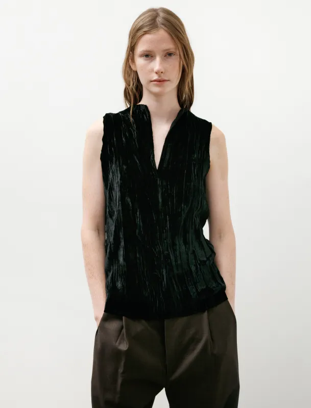 No.322 Silk Velvet Center Seams Top Black made by SHOP NEIGHBOR