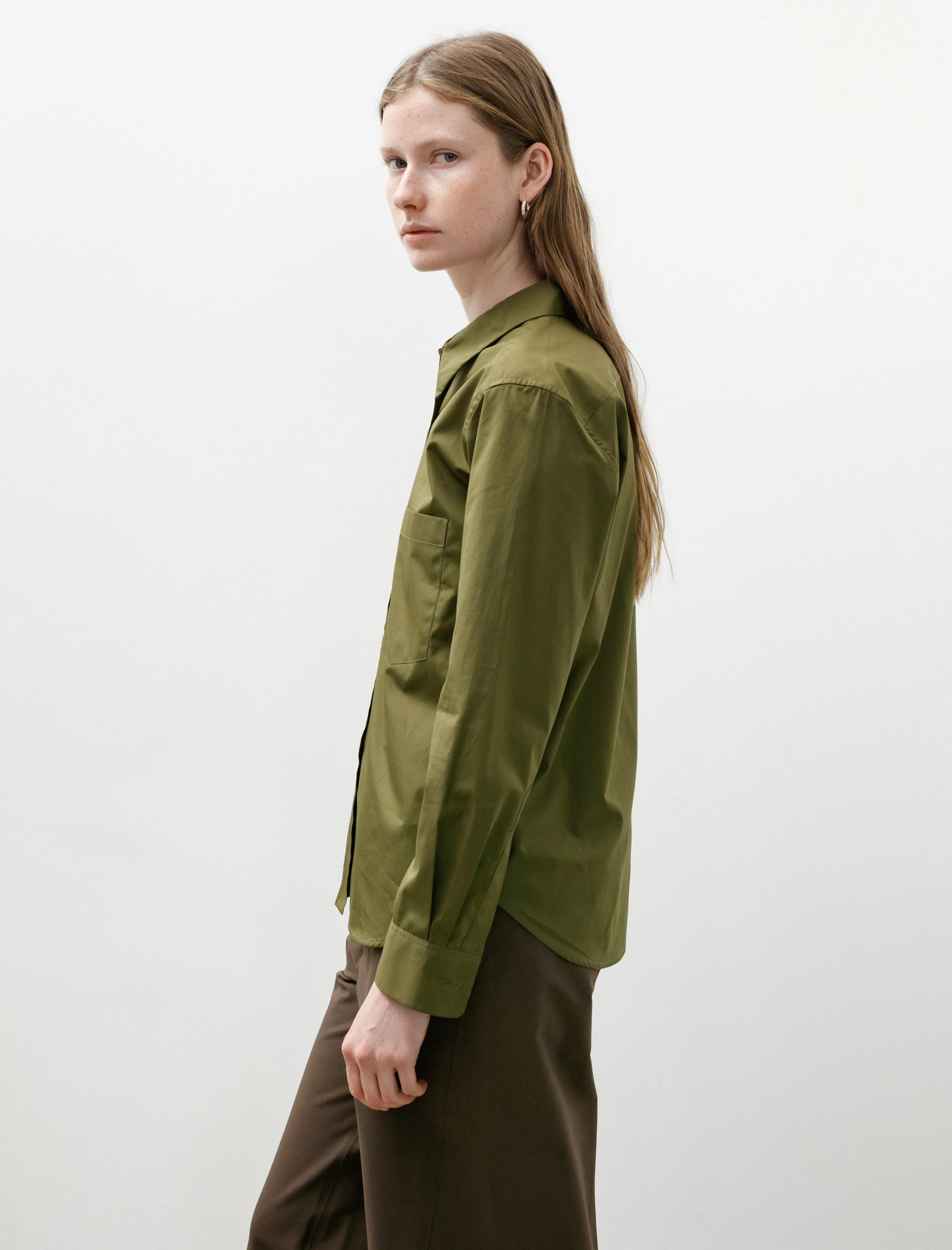 Simple Shirt Double Twist Cotton Poplin Leaf Green sold by SHOP NEIGHBOR product image thumbnail 3