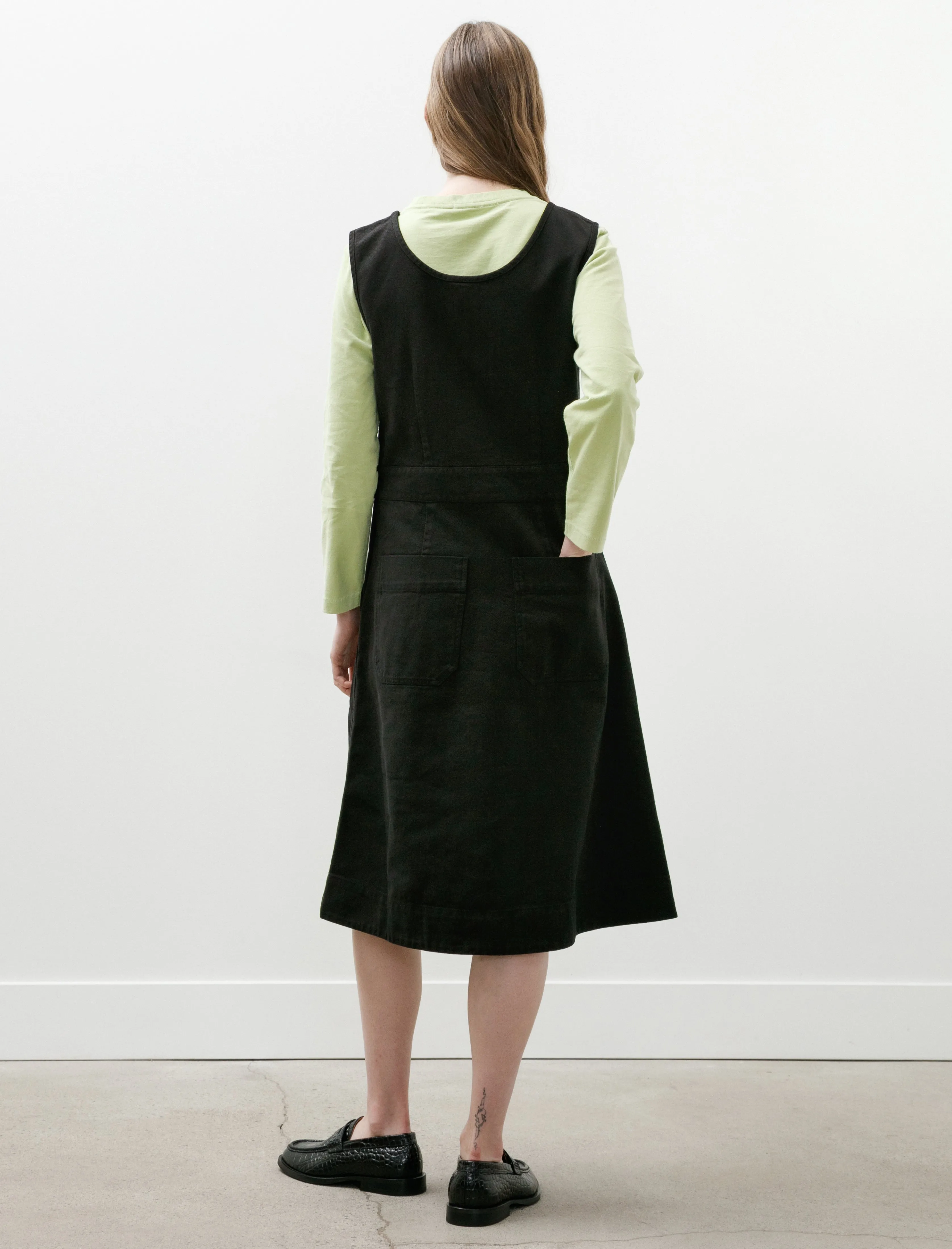 MHL Sleeveless Pinafore Dress Cotton Tencel Drill Black sold by SHOP NEIGHBOR product image thumbnail 2