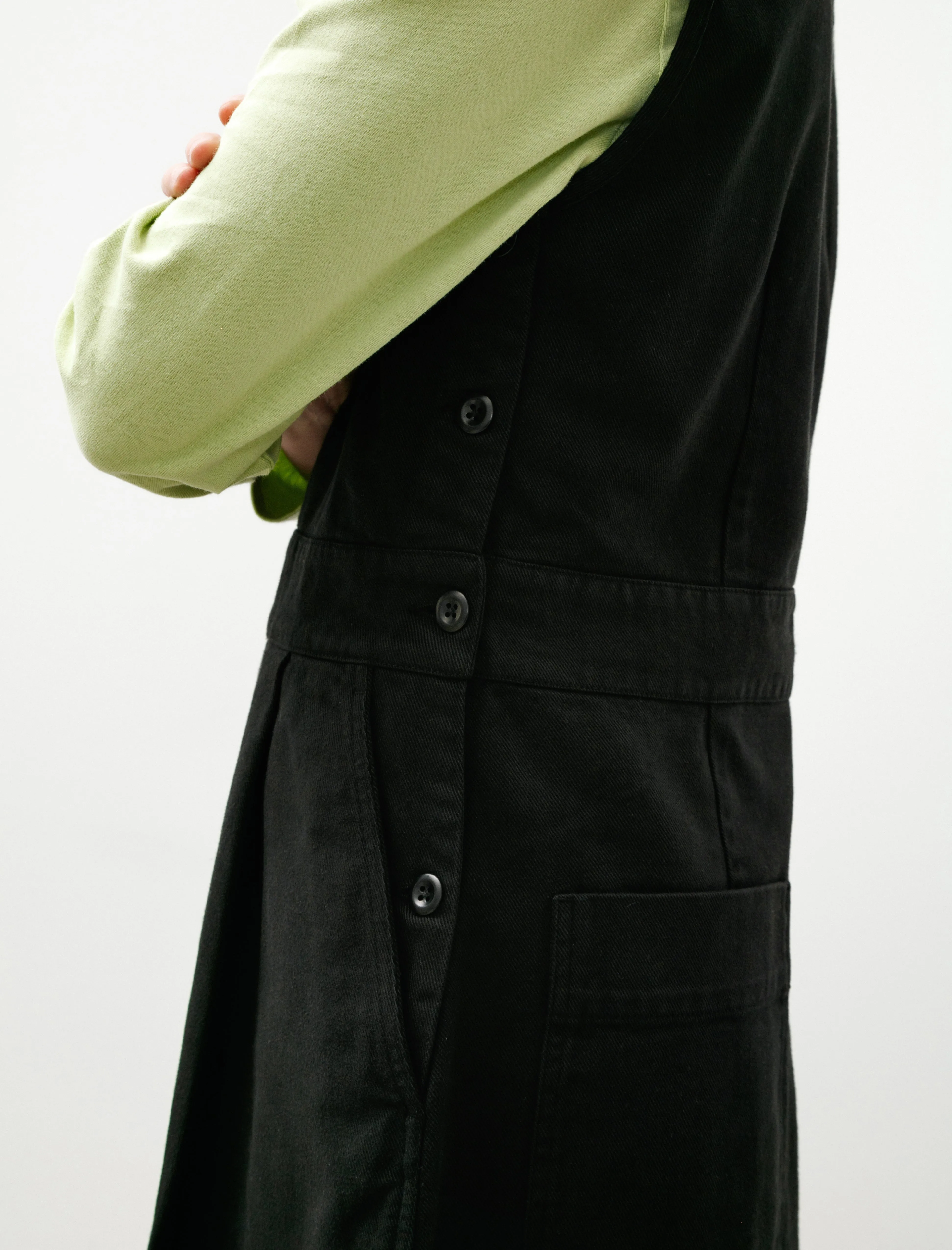 MHL Sleeveless Pinafore Dress Cotton Tencel Drill Black sold by SHOP NEIGHBOR product image thumbnail 4