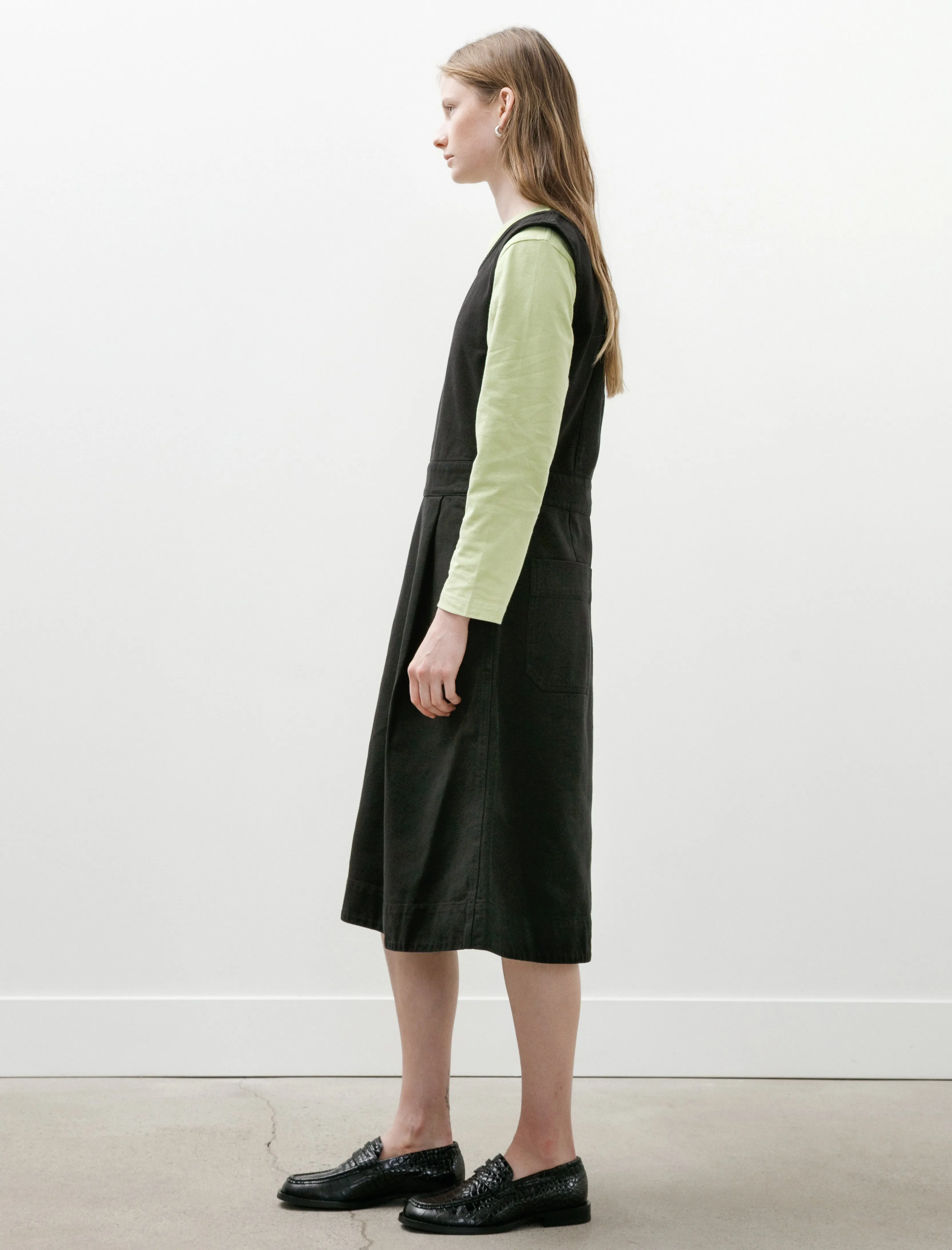 MHL Sleeveless Pinafore Dress Cotton Tencel Drill Black sold by SHOP NEIGHBOR product image thumbnail 3