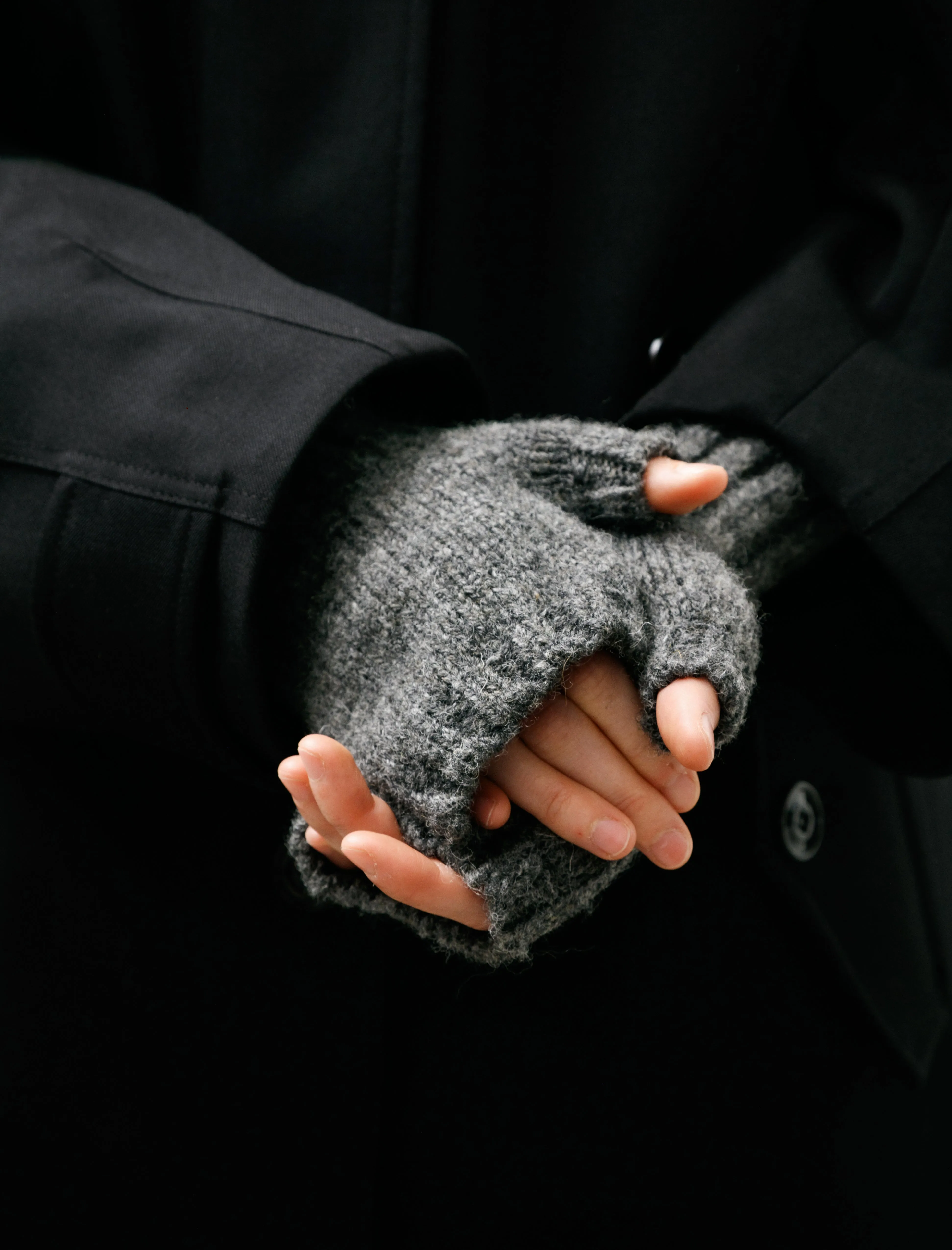 MHL Chunky Fingerless Glove Shetland Wool Grey sold by SHOP NEIGHBOR product image thumbnail 3